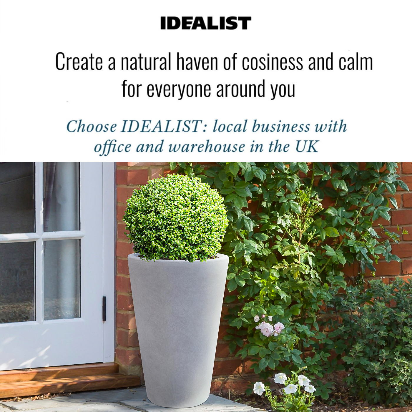 IDEALIST Lite Contemporary Round Light Concrete Planter