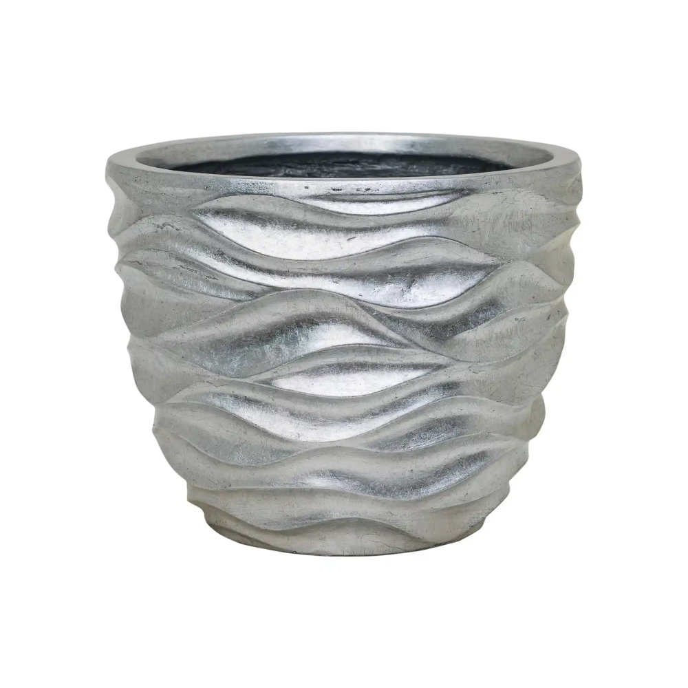 Luxe Lite Glossy Sea Round Indoor Planter