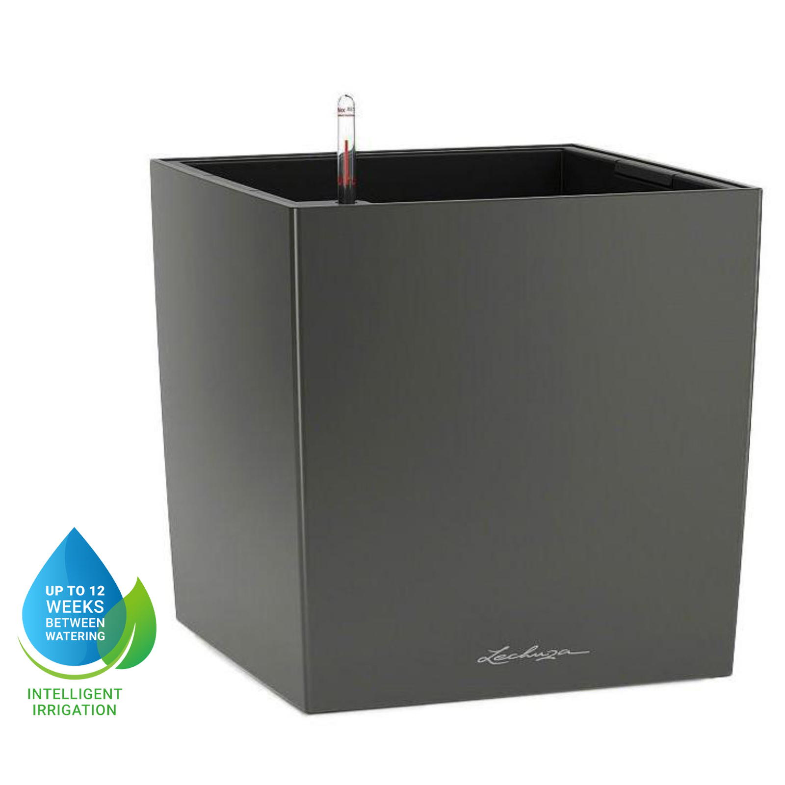 LECHUZA CUBE Square Poly Resin Self-watering Planter