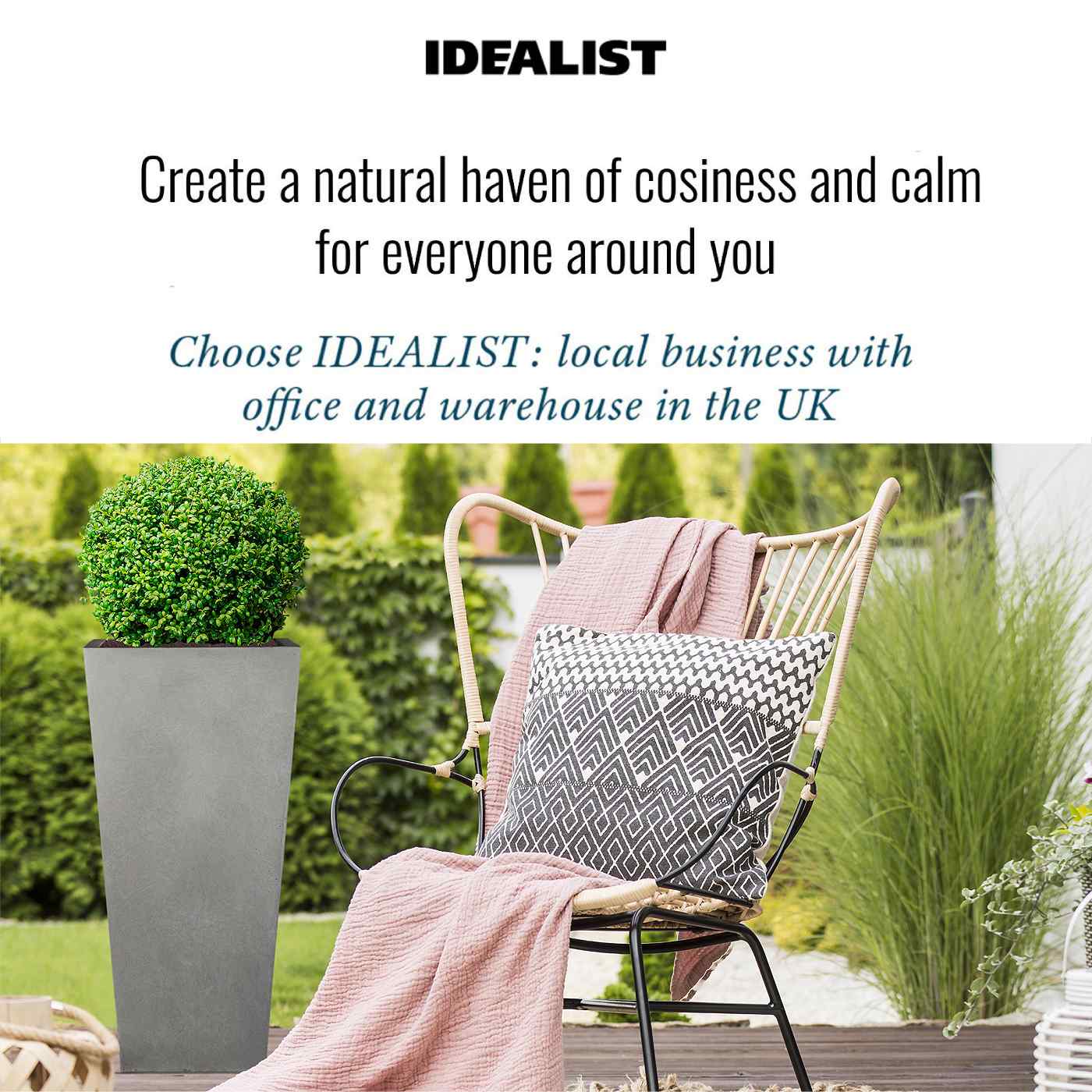 IDEALIST Lite Tall Tapered Contemporary Light Concrete Planter