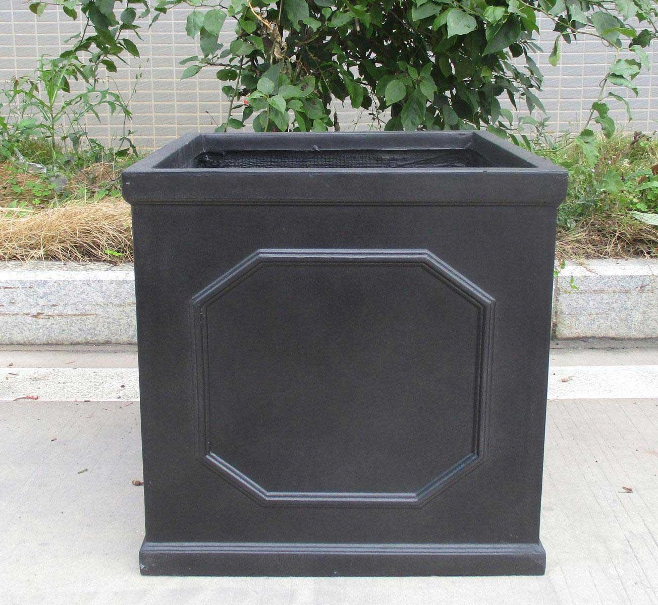 IDEALIST Lite Faux Lead Chelsea Box Square Light Concrete Planter