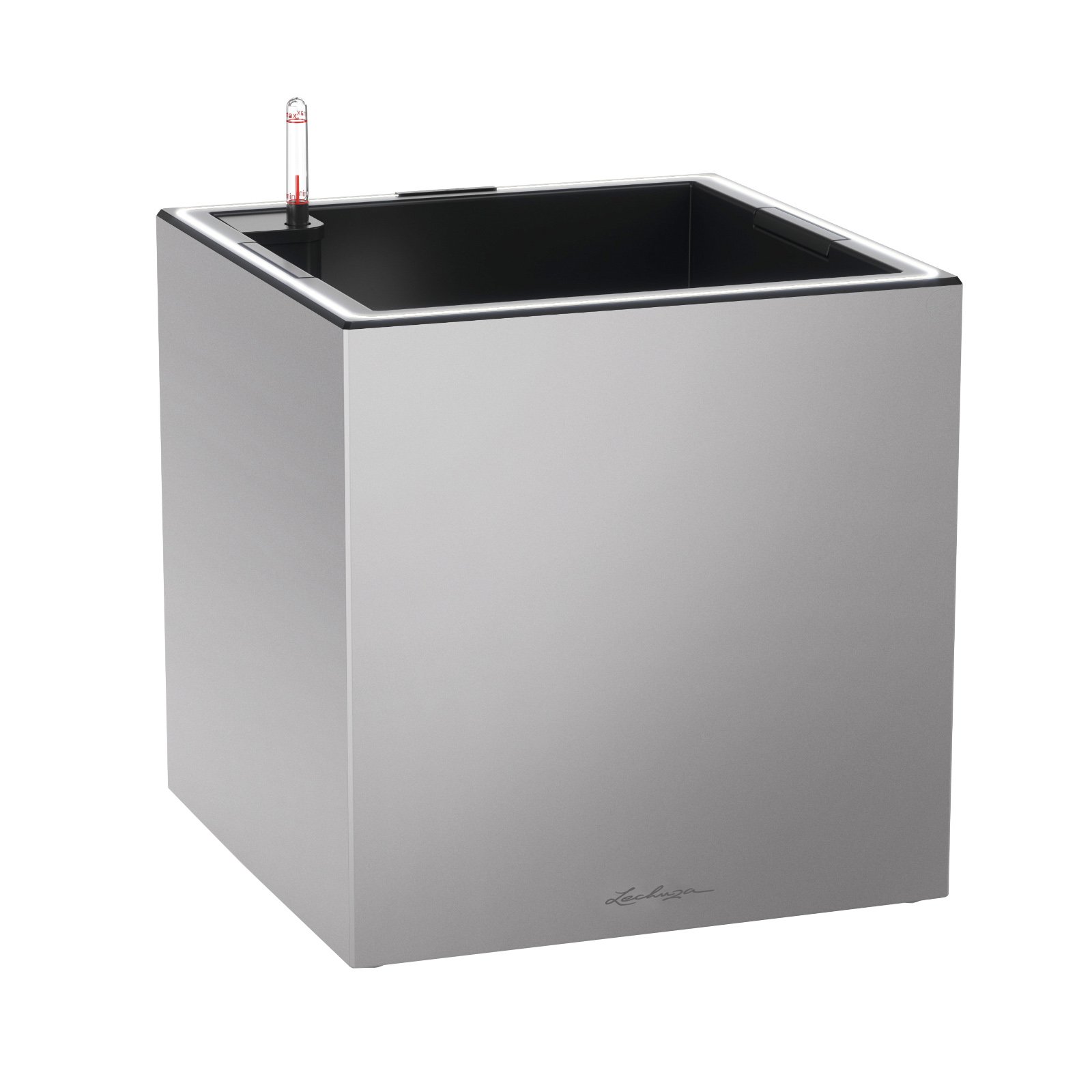LECHUZA CANTO Premium Low LED Square Poly Resin Self-watering Planter