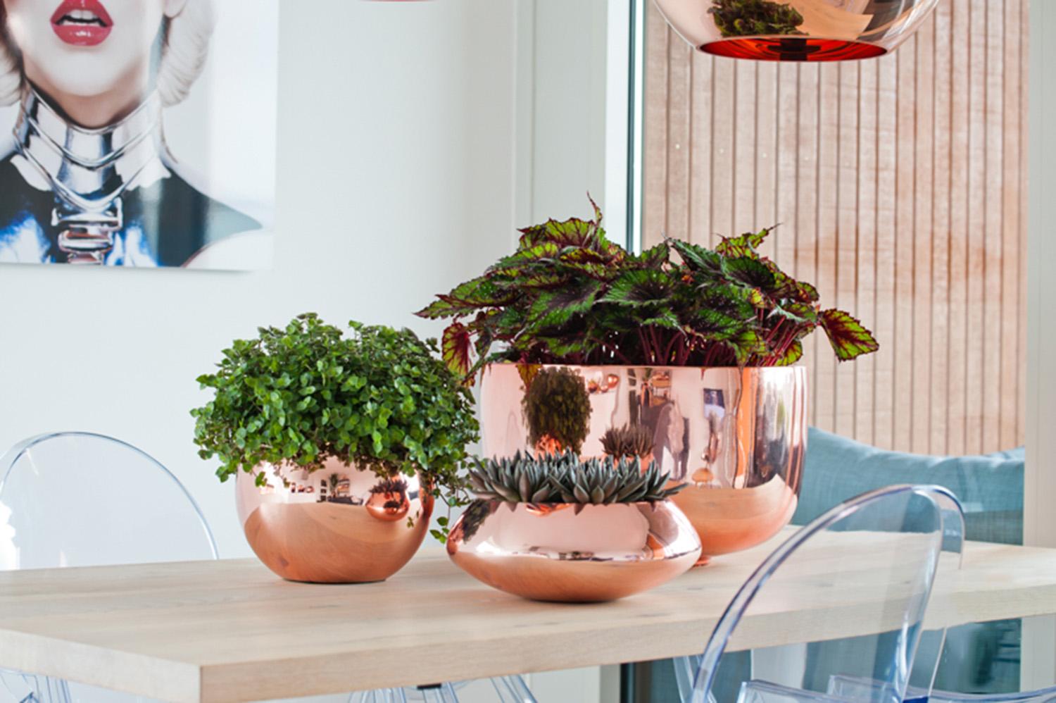 Round Fiberstone Bowl Glossy Tara Planter by Idealist Premium