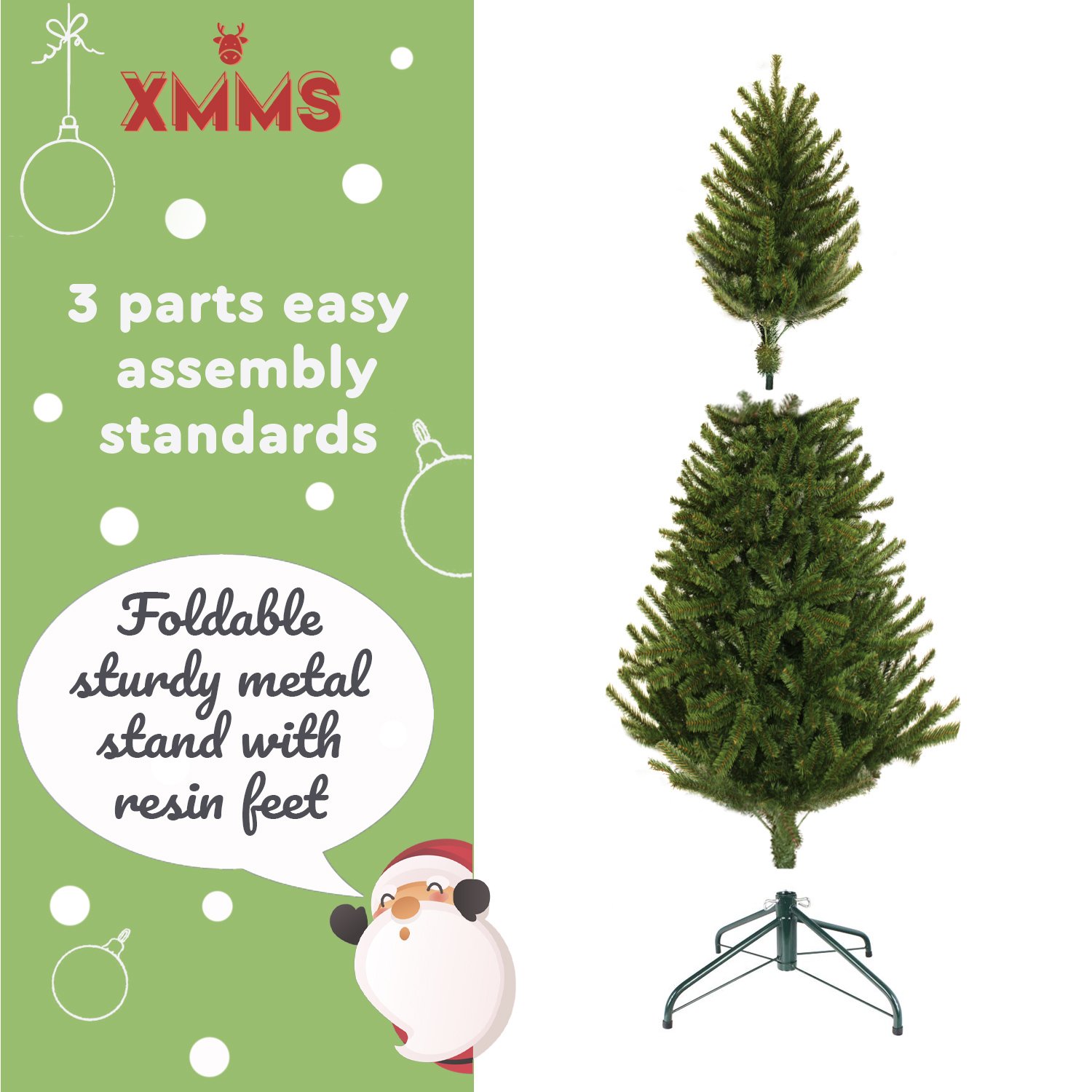 XMMS Limerick Artificial Christmas Tree with Tree Skirt & Cotton Gloves Fir Green Needles