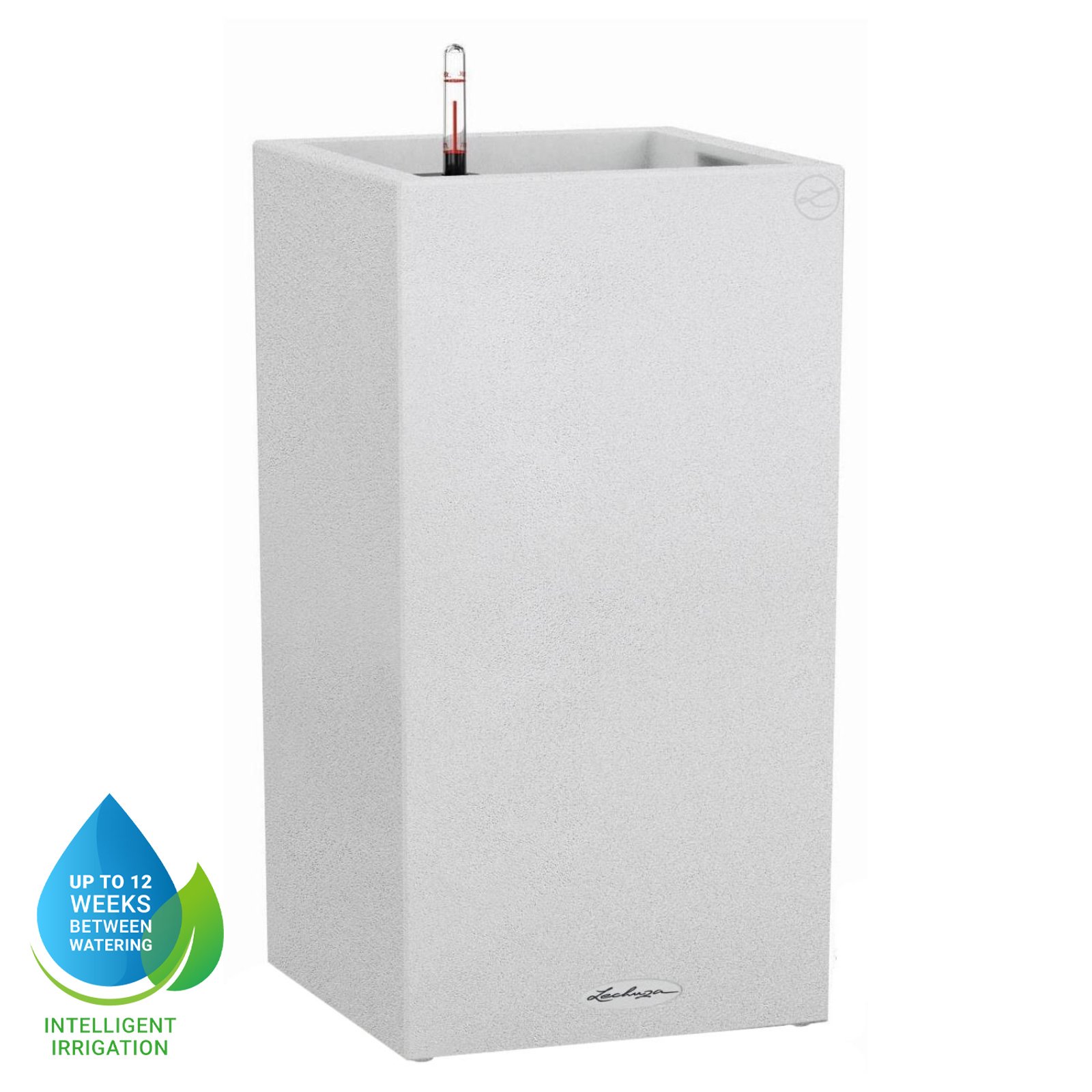 LECHUZA CANTO Stone High Square Tall Poly Resin Self-watering Planter