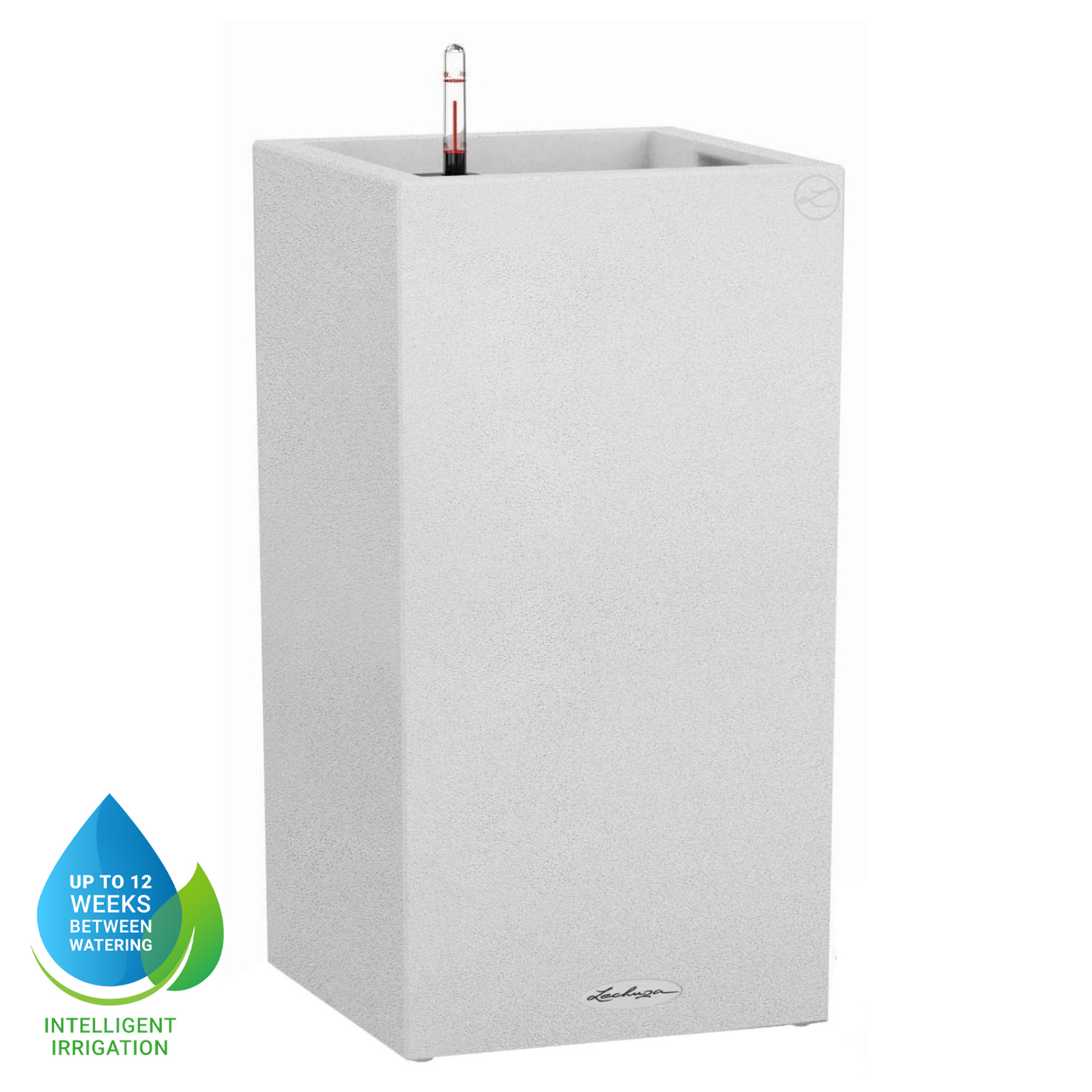 LECHUZA CANTO Stone High Square Tall Poly Resin Self-watering Planter