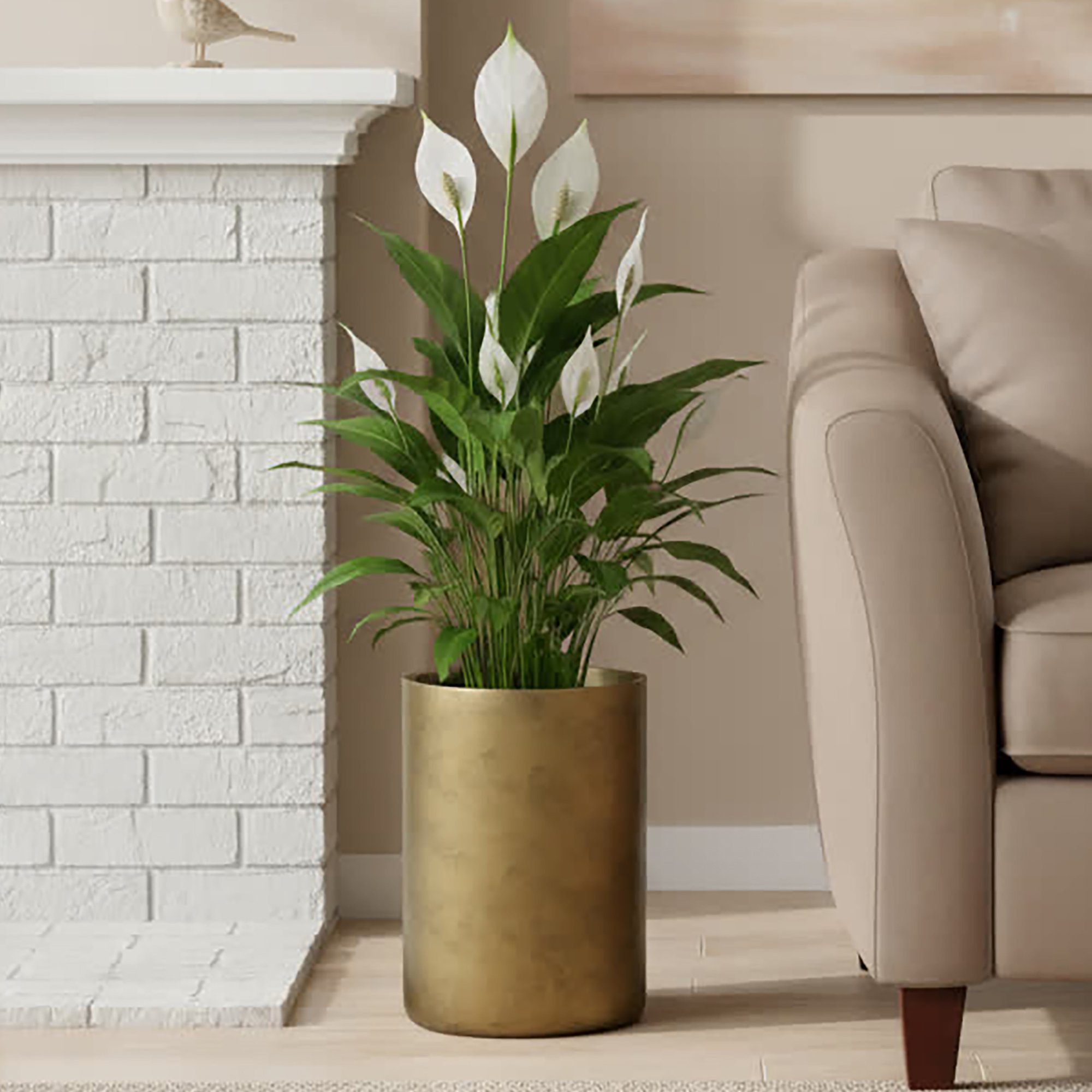 IDEALIST Lite Tall Round Metallic Indoor Planter