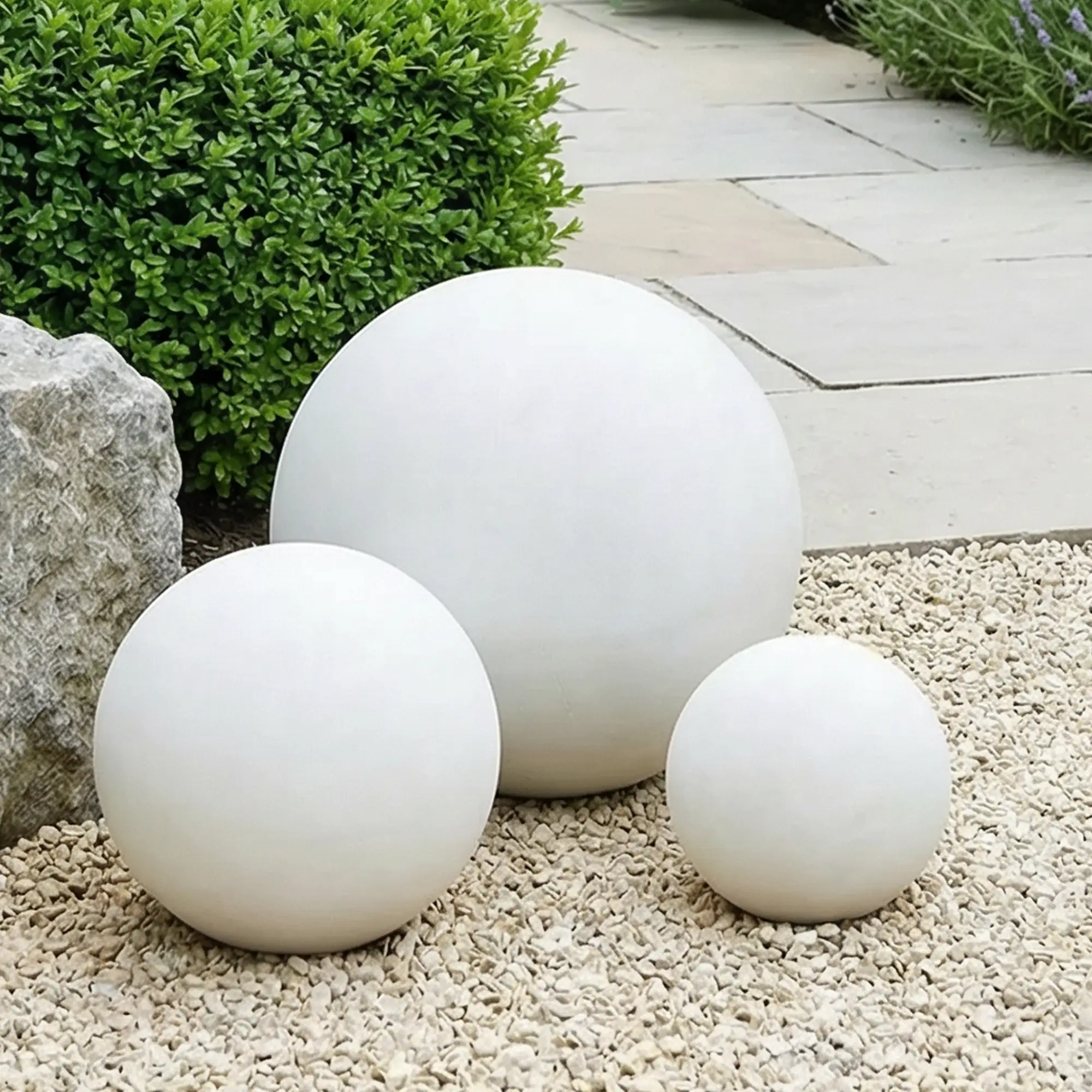 Set of IDEALIST Lite Concrete Effect Outdoor Garden Decorative Balls