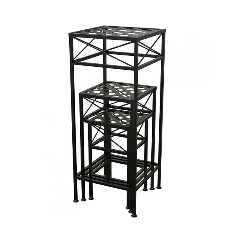 Nested Cross Hatch Square Plant Stands