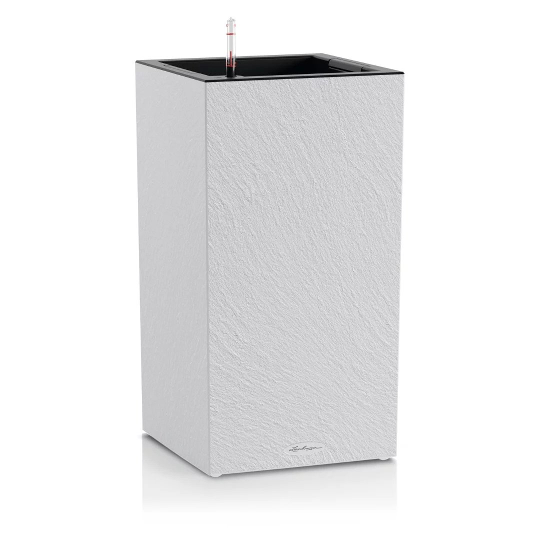 LECHUZA CANTO Slatestone High Square Tall Poly Resin Self-watering Planter
