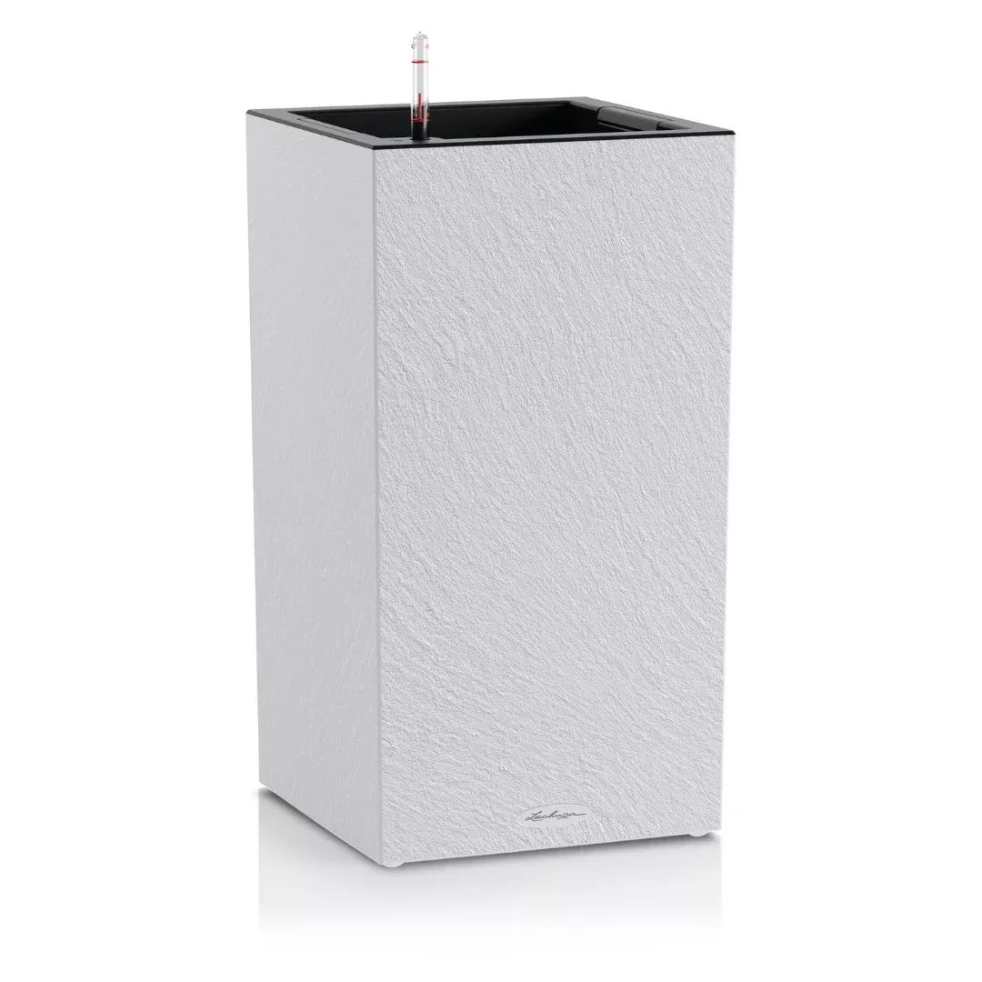 LECHUZA CANTO Slatestone High Square Tall Poly Resin Self-watering Planter
