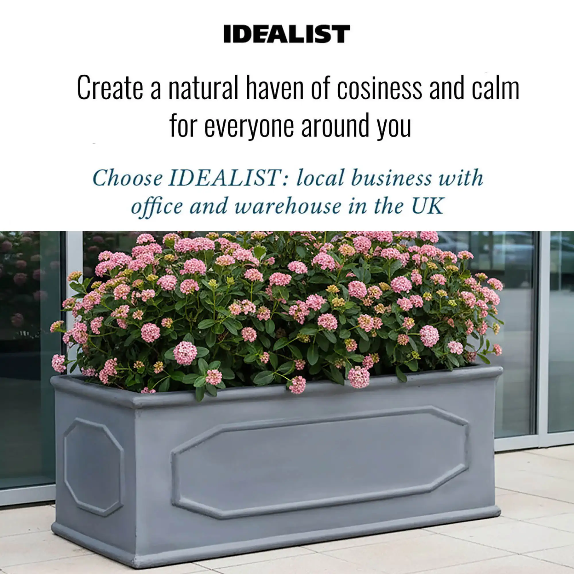 IDEALIST Lite Faux Lead Chelsea Light Concrete Through Planter