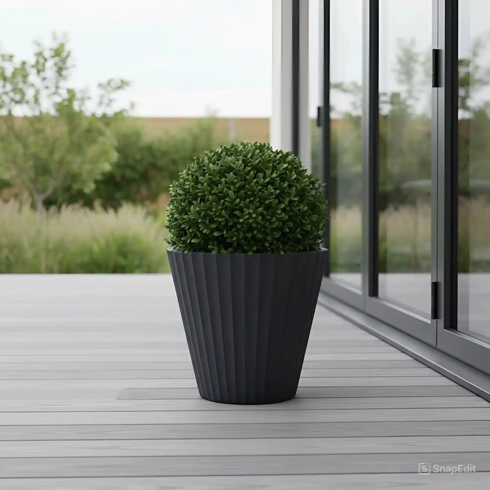 IDEALIST Lite Vintage Ribbed Round Vase Outdoor Planter