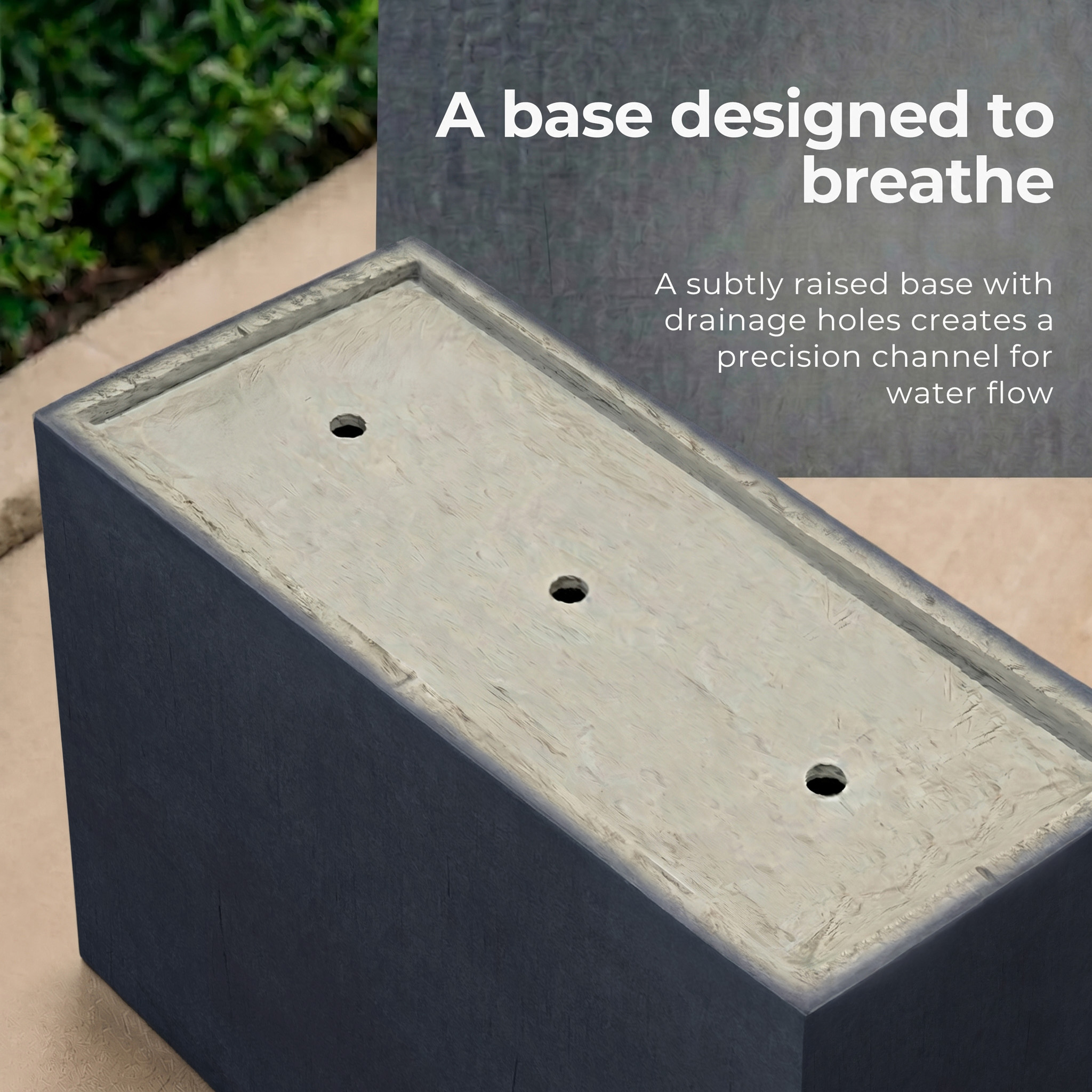 IDEALIST Lite Contemporary Light Concrete Trough Planter