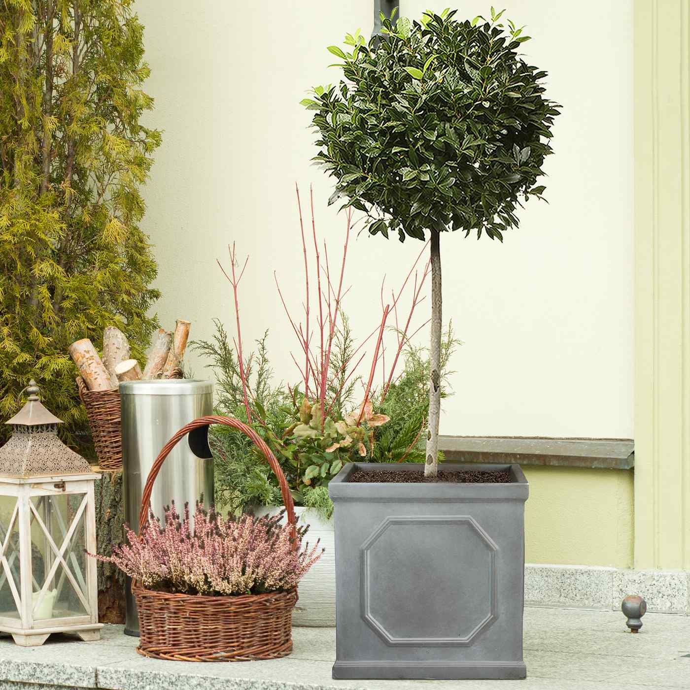 IDEALIST Lite Faux Lead Chelsea Box Square Light Concrete Planter