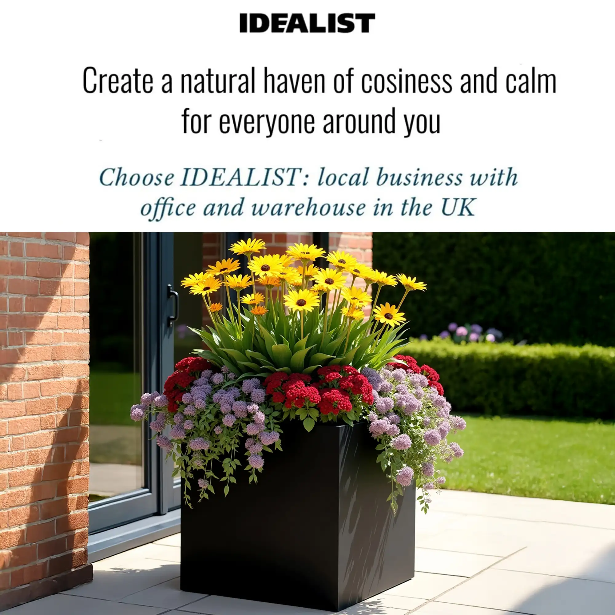 IDEALIST Lite Square Box Contemporary Light Concrete Planter