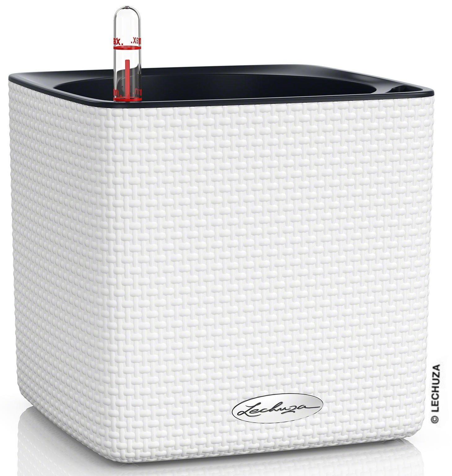 LECHUZA CUBE Color Square Poly Resin Indoor Self-watering Planter Set