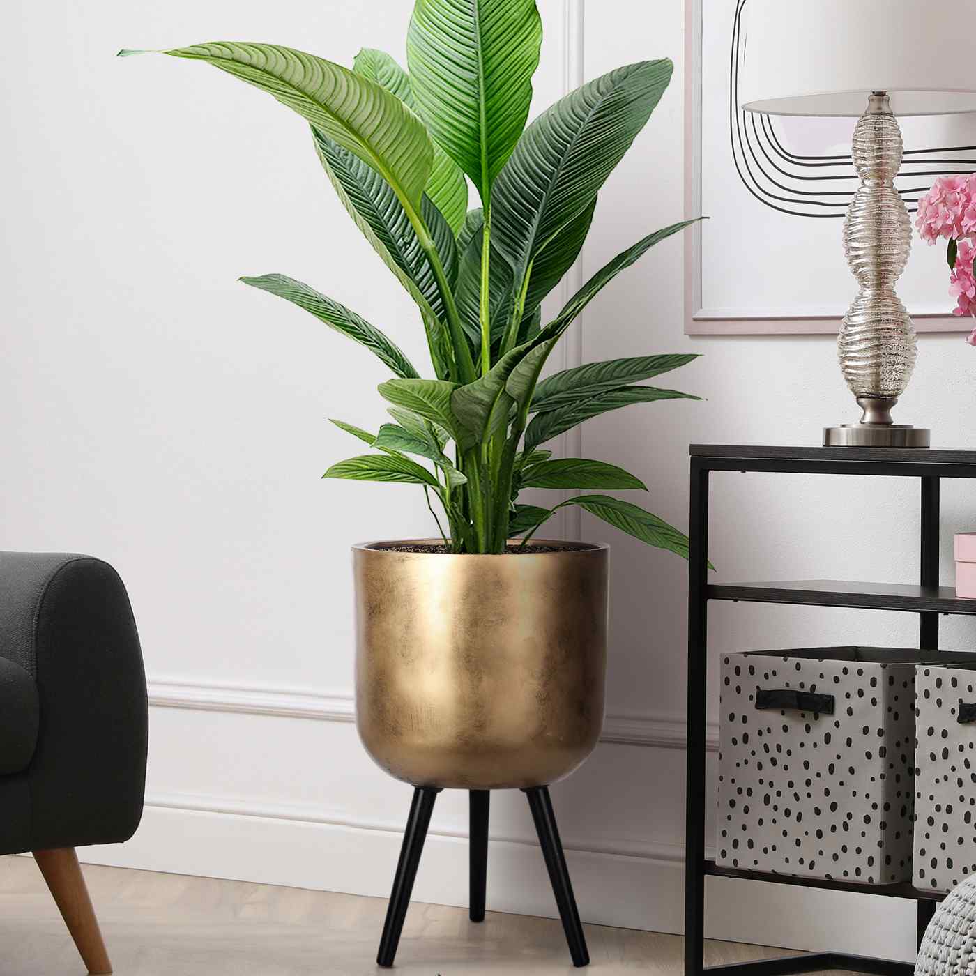IDEALIST Lite Round Planter on Legs, Round Pot Plant Stand Indoor