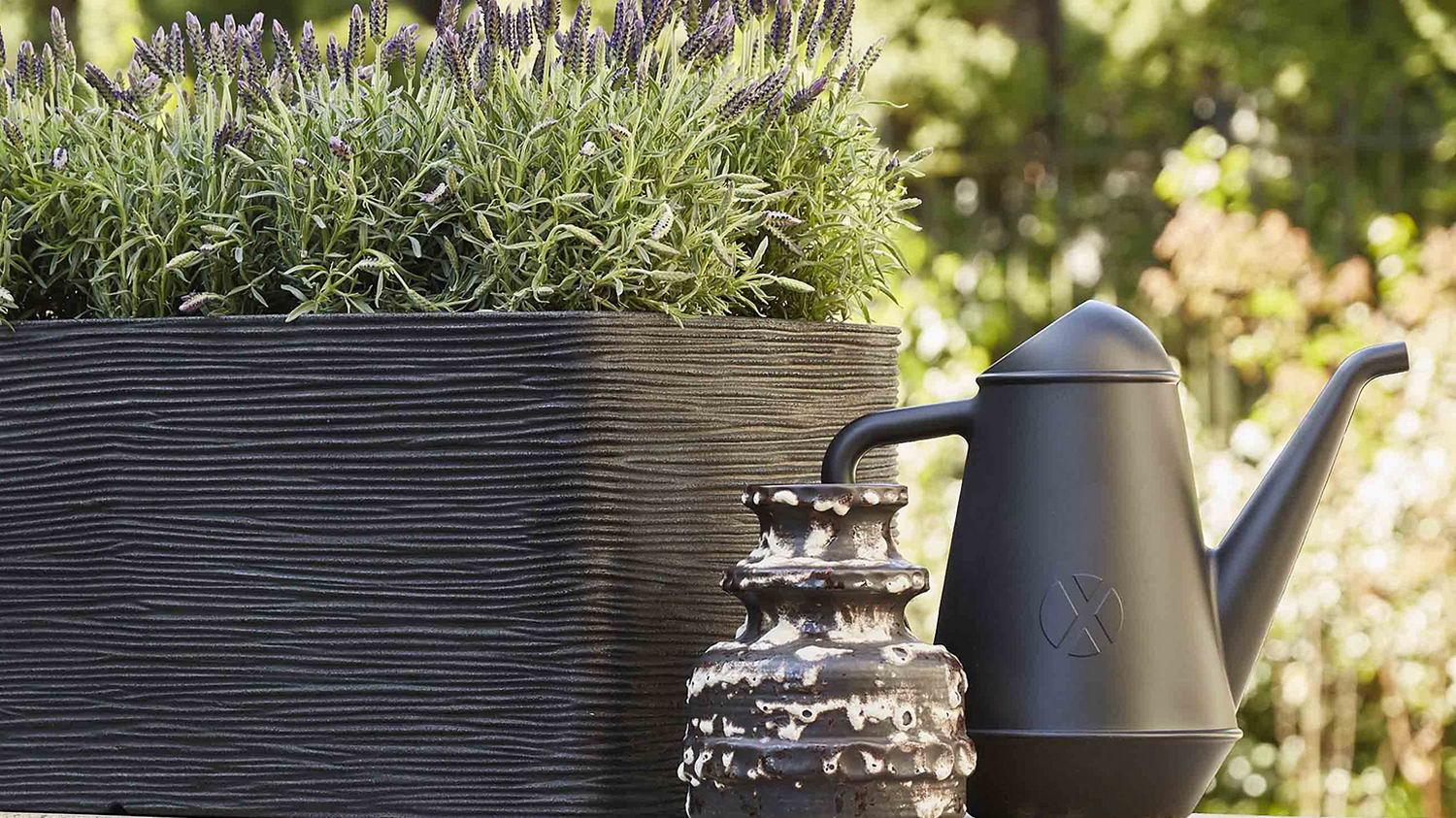 Square Resin Planter by Cadix Capi Tutch Ribbed