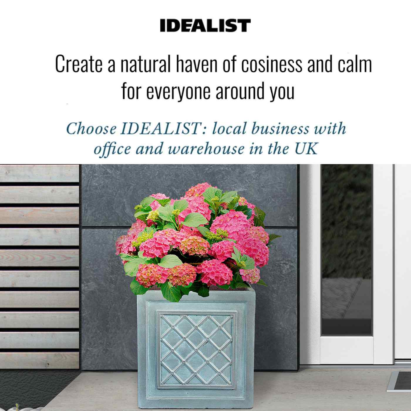 IDEALIST Lite Faux Lead Lattice Planter Light Concrete Square Box