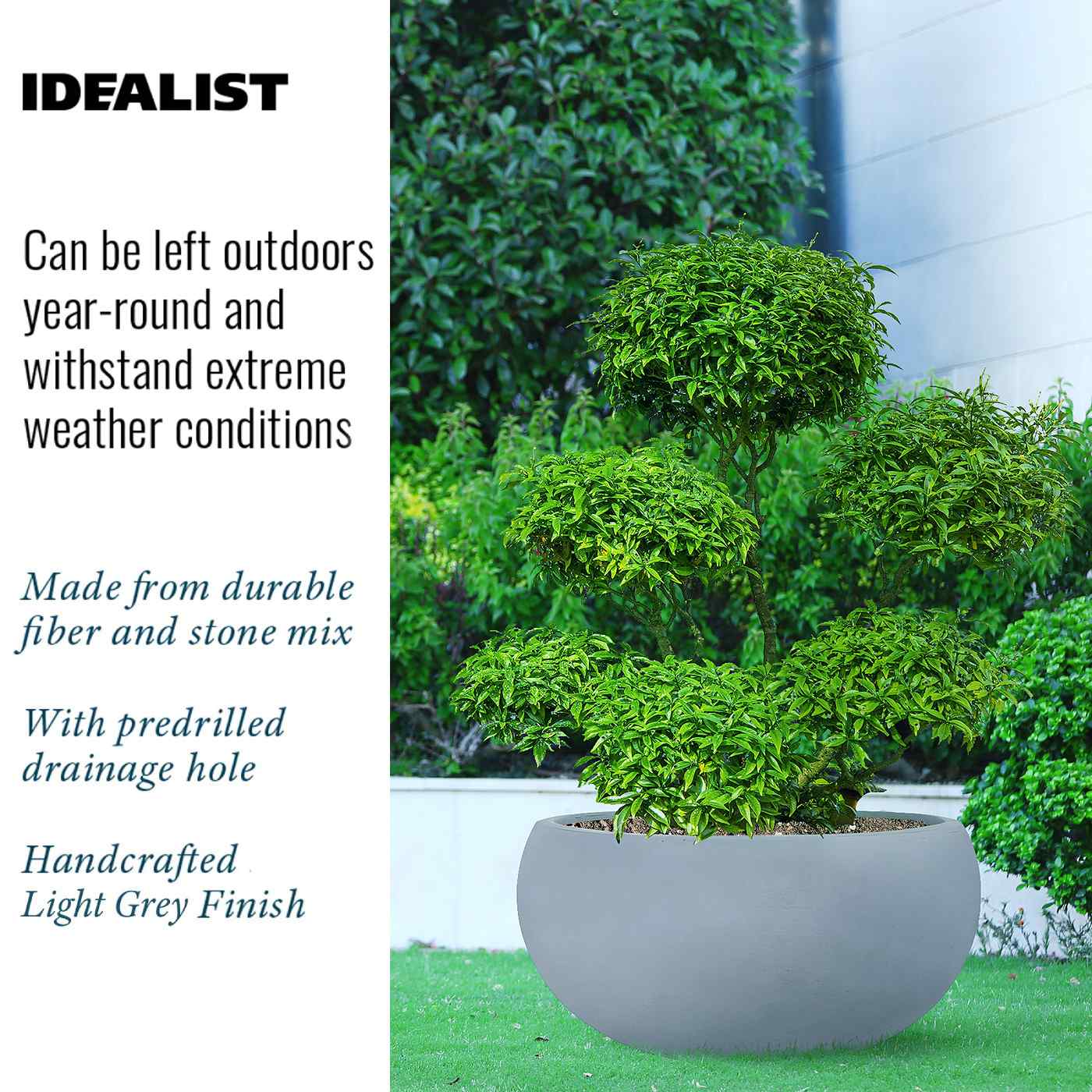 IDEALIST Lite Classic Smooth Bowl Outdoor Planter