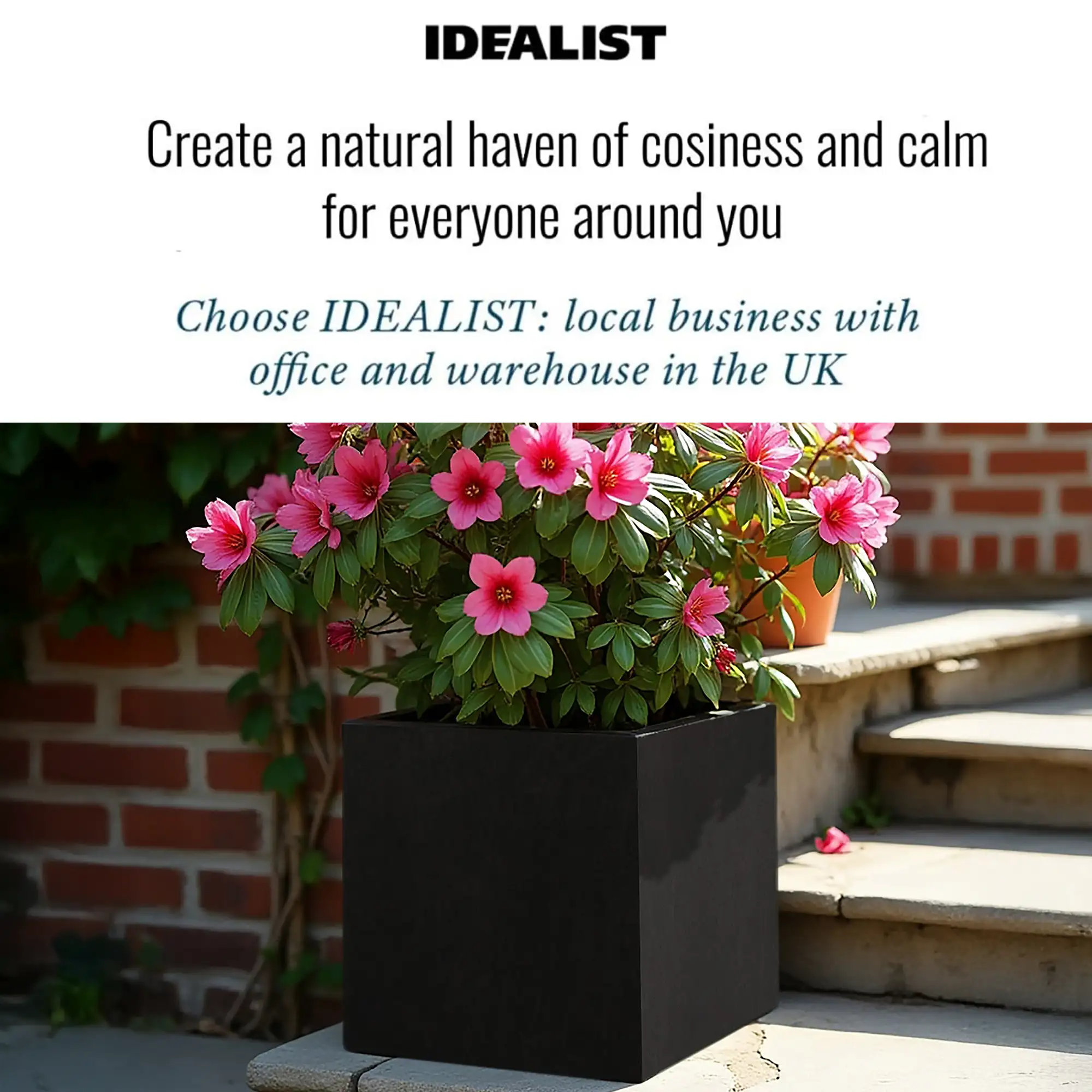 IDEALIST Lite Square Box Contemporary Light Concrete Planter
