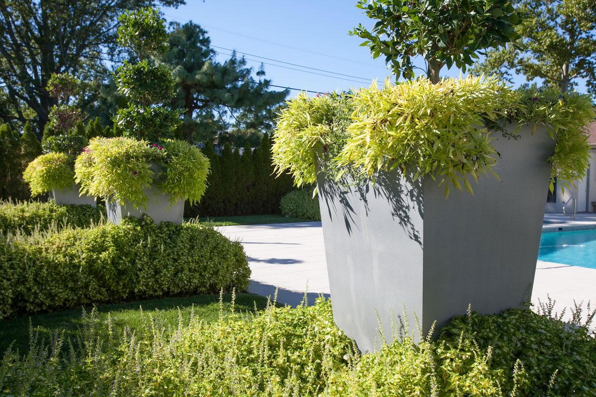 Tapered Fiberglass Square Tall Aluminium Planter Pot In/Out