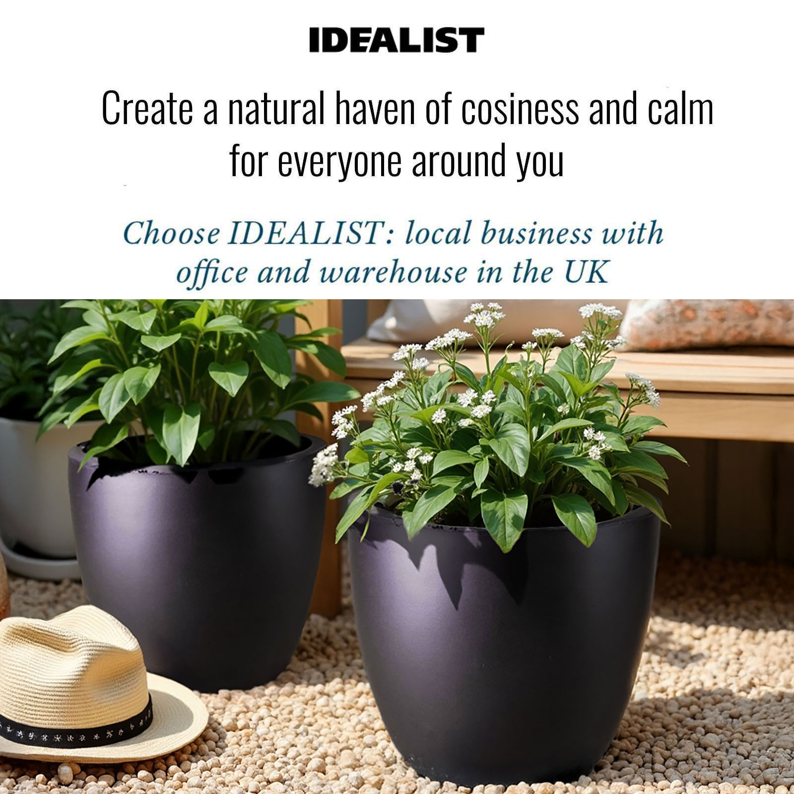 IDEALIST Lite Contemporary Light Concrete Egg Planter