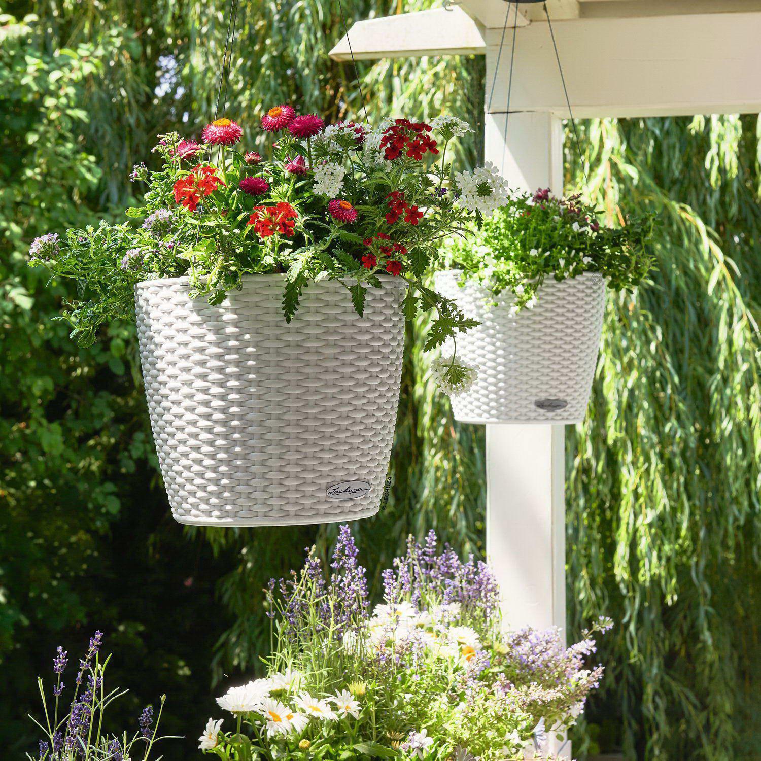 LECHUZA NIDO Cottage Round Poly Resin Outdoor Self-watering Planter