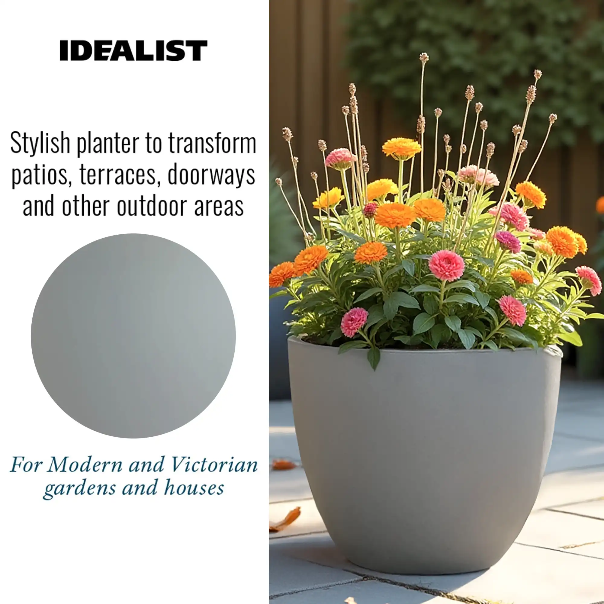 IDEALIST Lite Contemporary Light Concrete Egg Planter