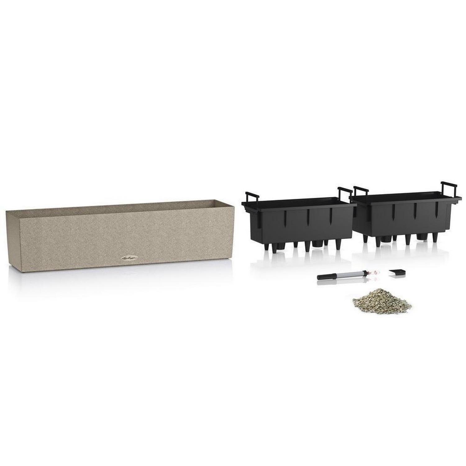 LECHUZA BALCONERA Stone Trough Poly Resin Self-watering Planter Set