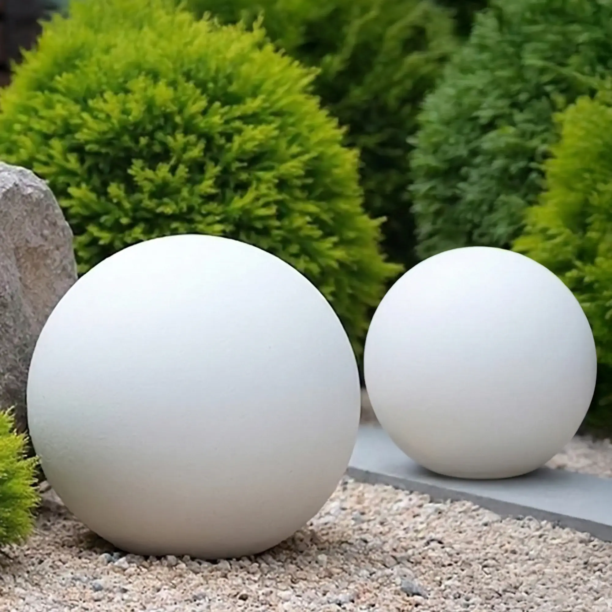 Set of IDEALIST Lite Concrete Effect Outdoor Garden Decorative Balls
