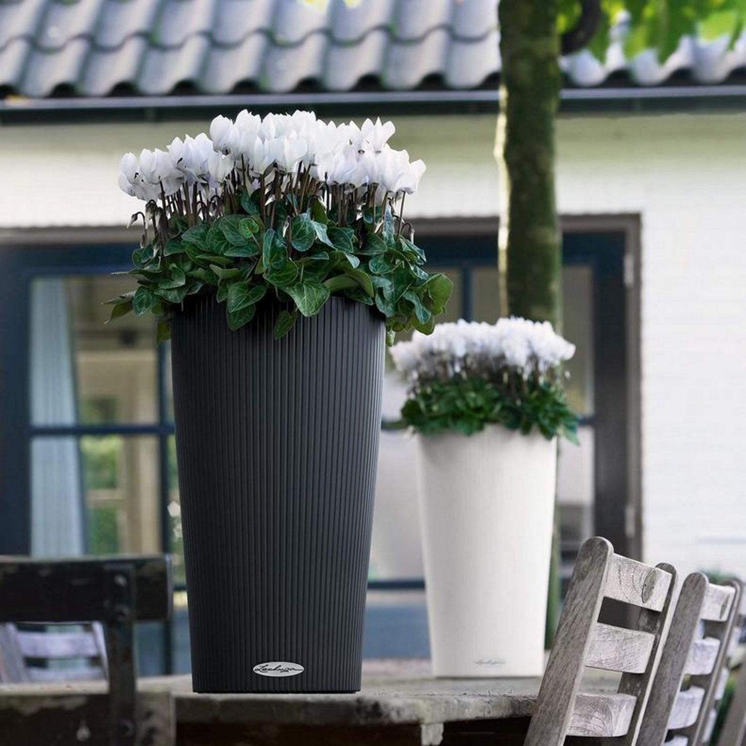 LECHUZA CILINDRO Color Round Tall Poly Resin Self-watering Planter