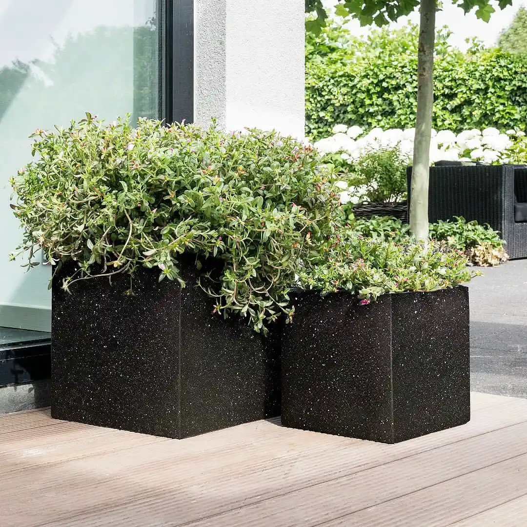 IDEALIST Lite Square Box Contemporary Marble Light Concrete Planter