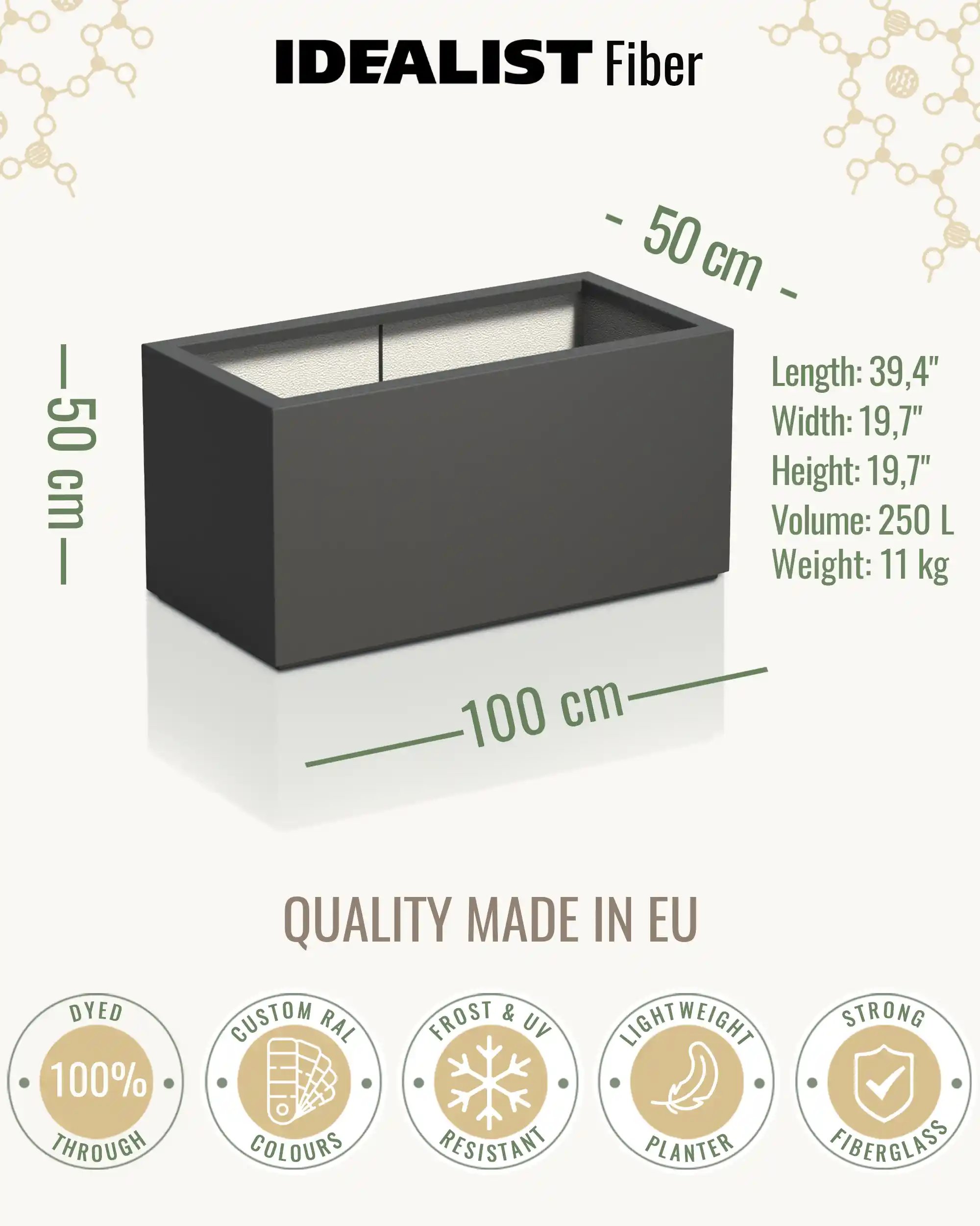 AXIS Trough Outdoor Fiberglass Planter