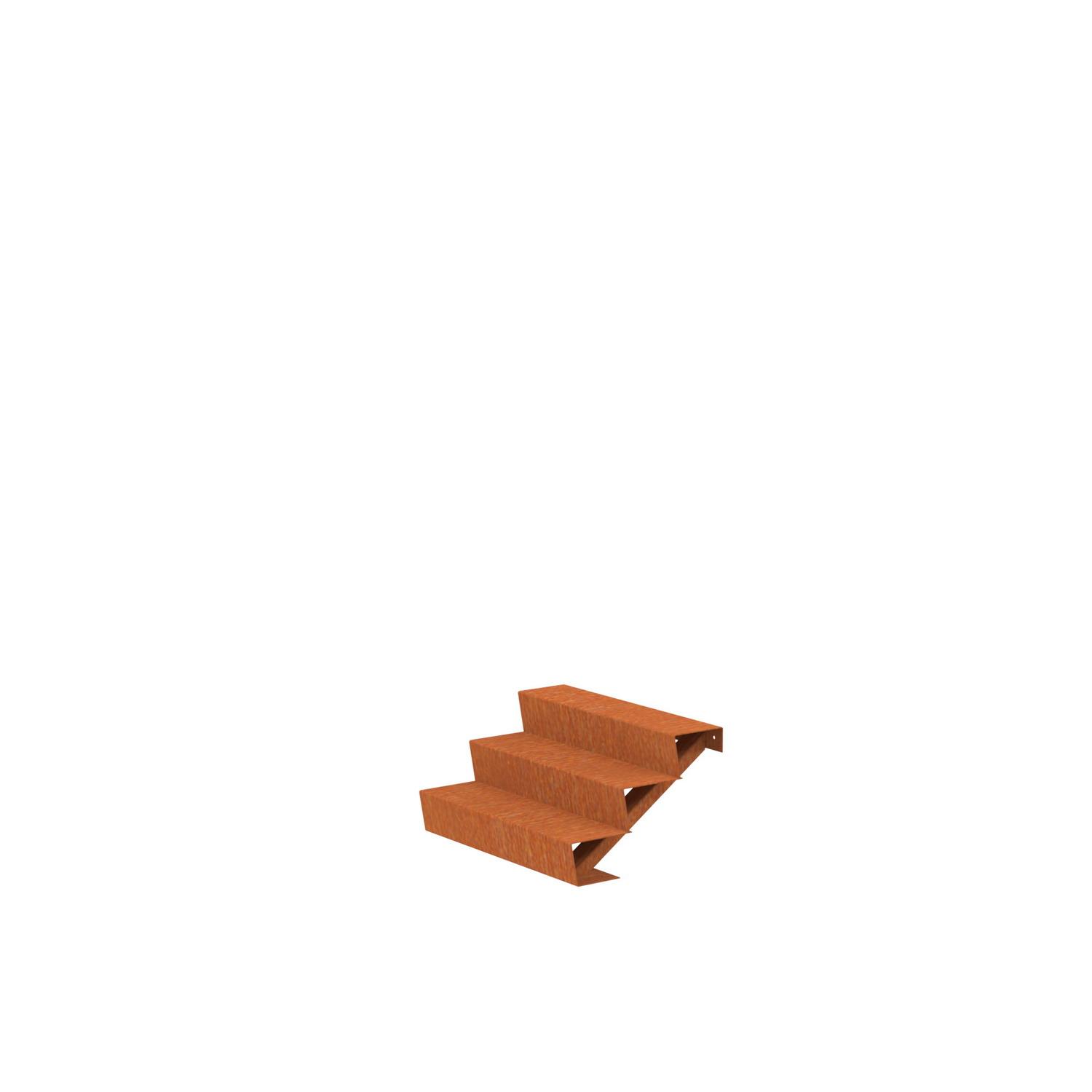 3 Steps Corten Steel Stair