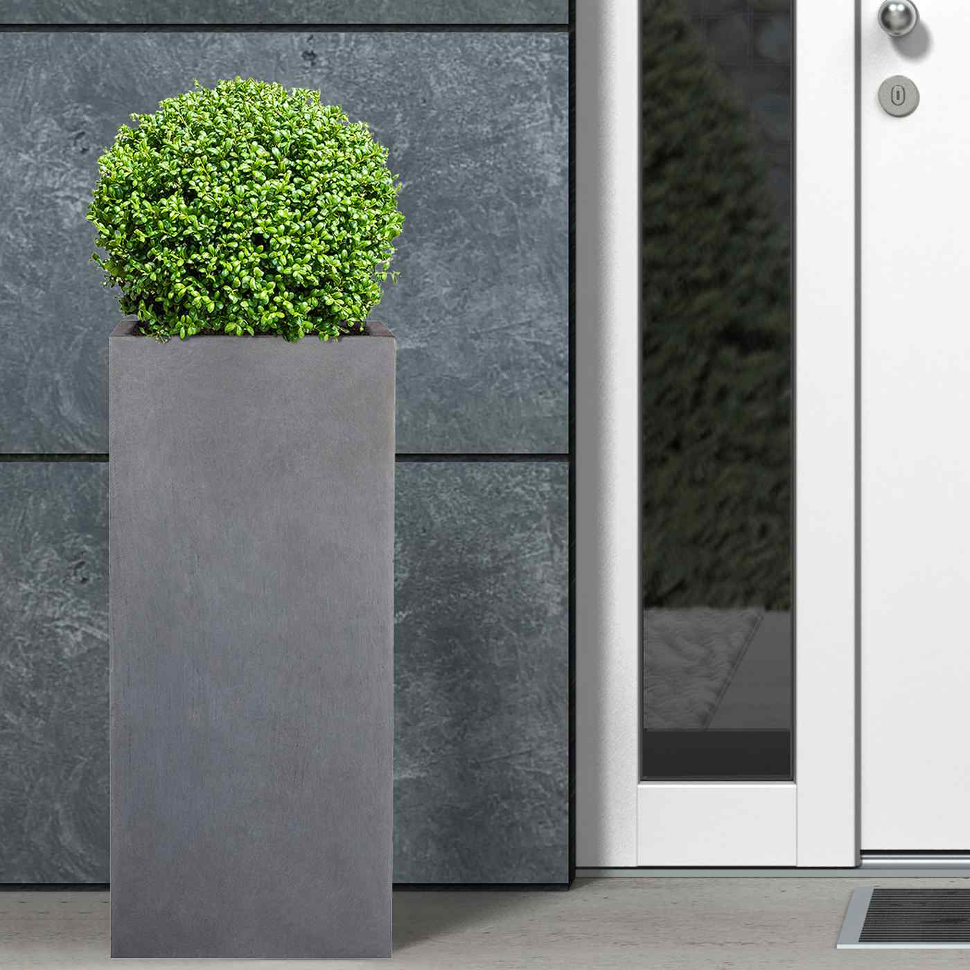 IDEALIST Lite Tall Square Contemporary Light Concrete Planter Set