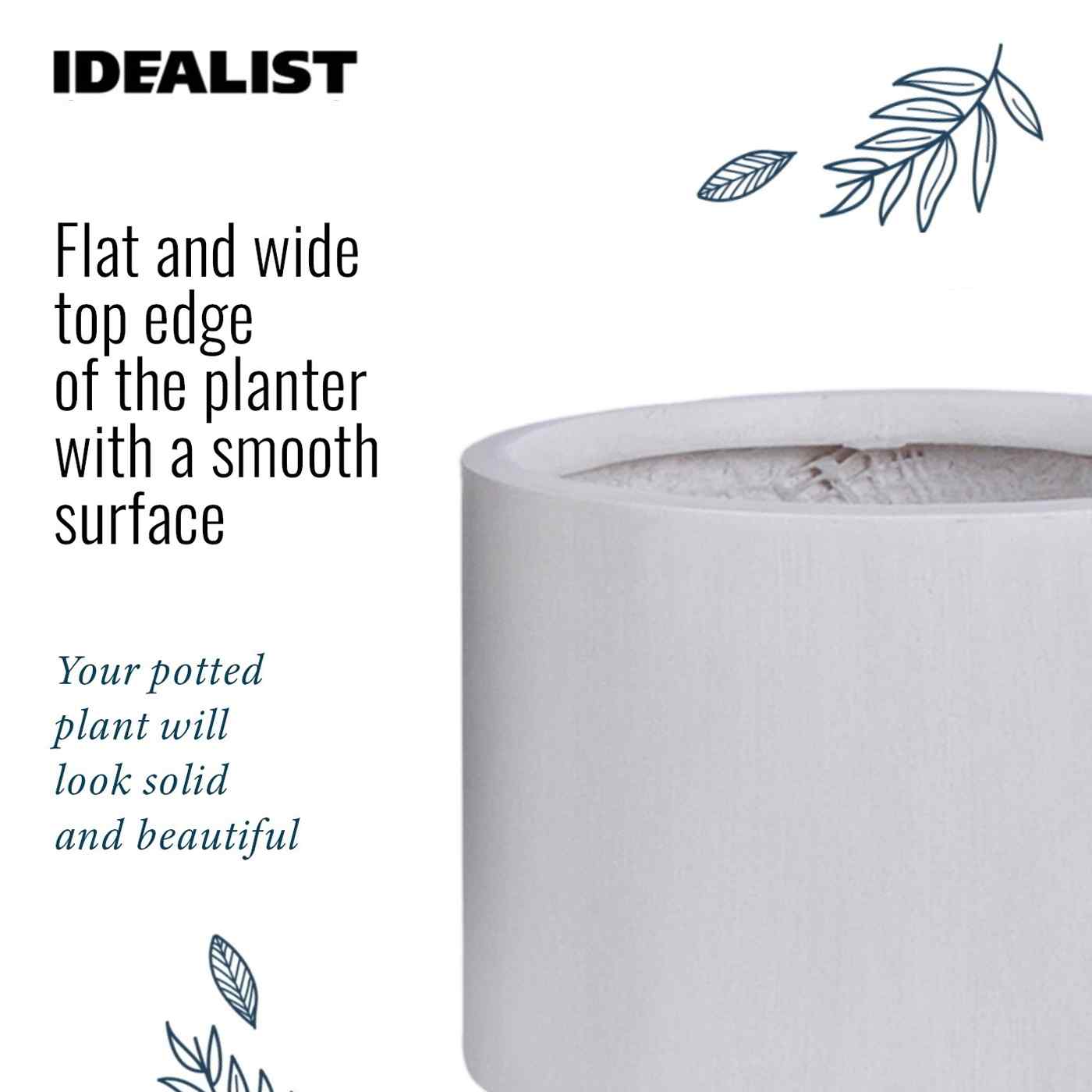 Set of two IDEALIST Lite Smooth Style Round Indoor Planters on Metal Stand