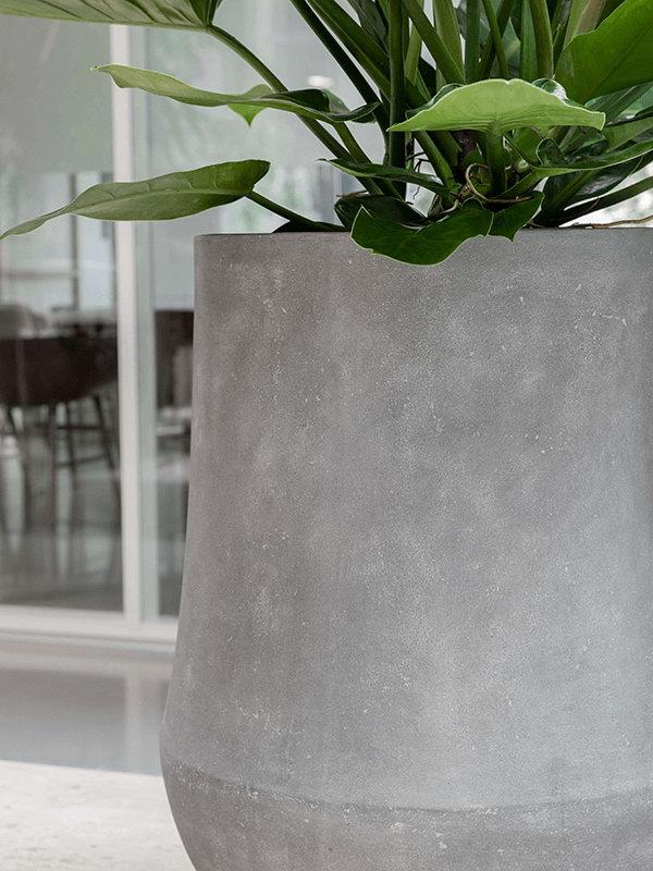 Polystone Coated Darcy Round Tall Indoor Planter