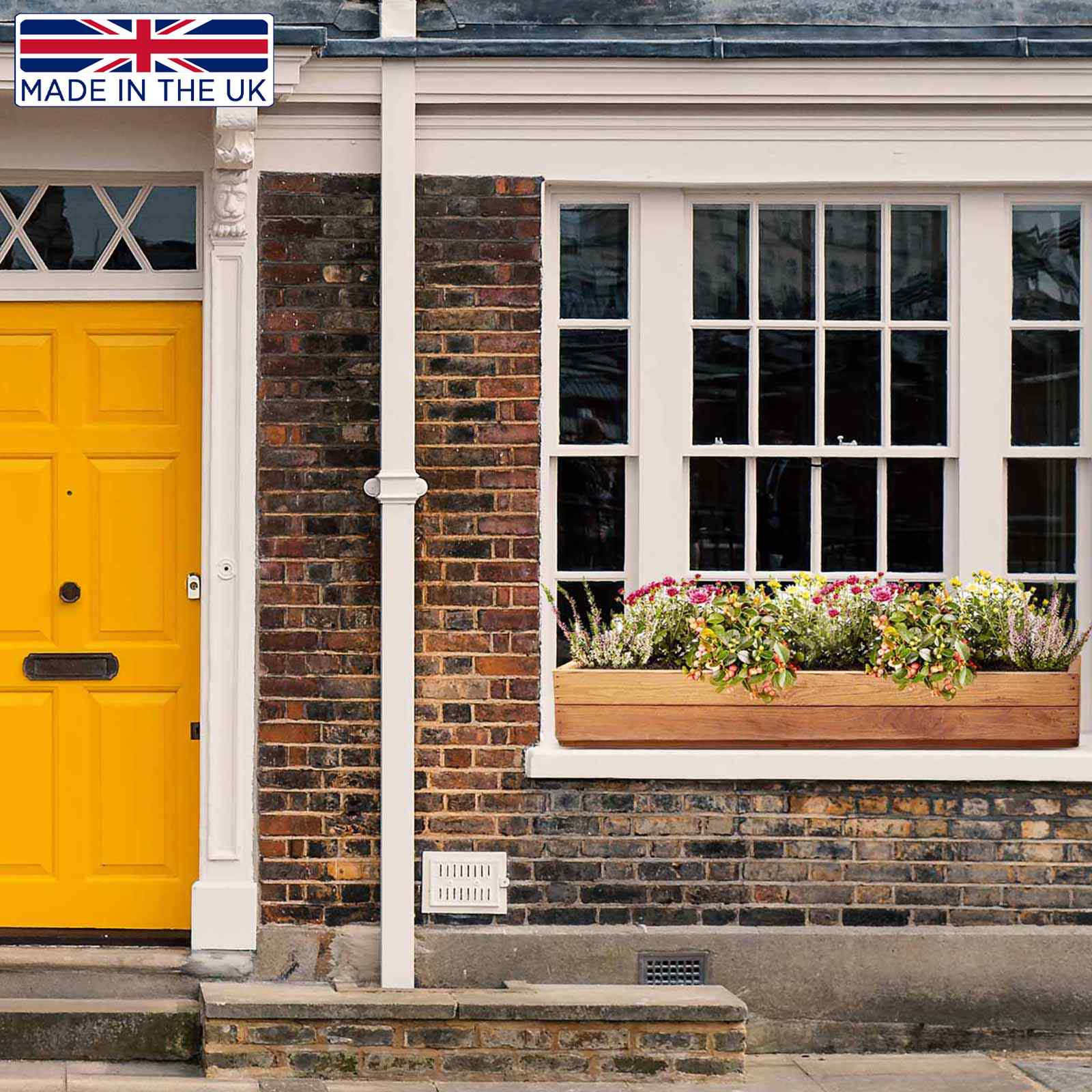 Rustic Scandinavian Redwood Window Box Outdoor Planter Made in UK by HORTICO