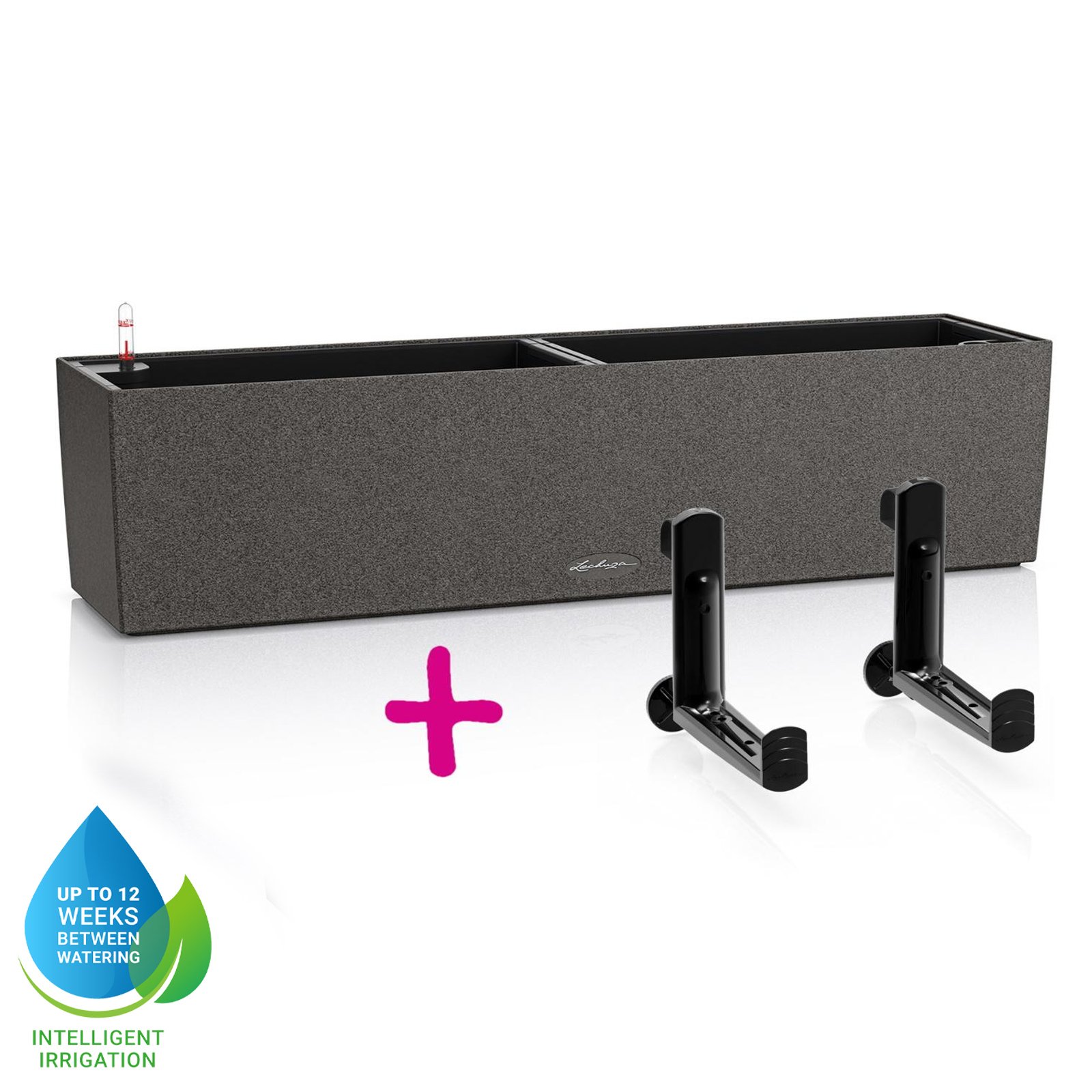 LECHUZA BALCONERA Stone Trough Poly Resin Self-watering Planter Set
