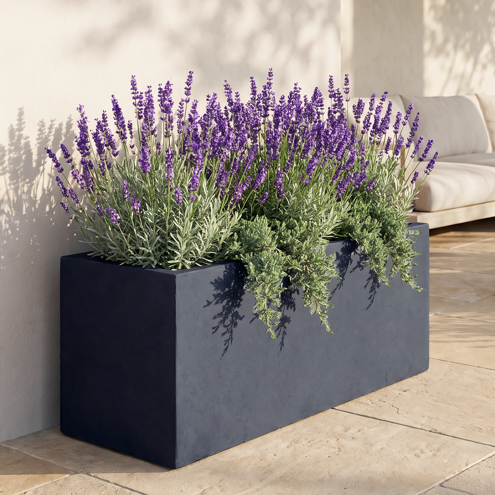 IDEALIST Lite Contemporary Light Concrete High Trough Planter