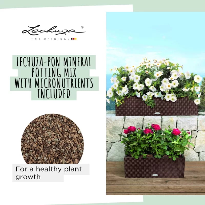 LECHUZA BALCONERA Cottage Trough Poly Resin Self-watering Planter