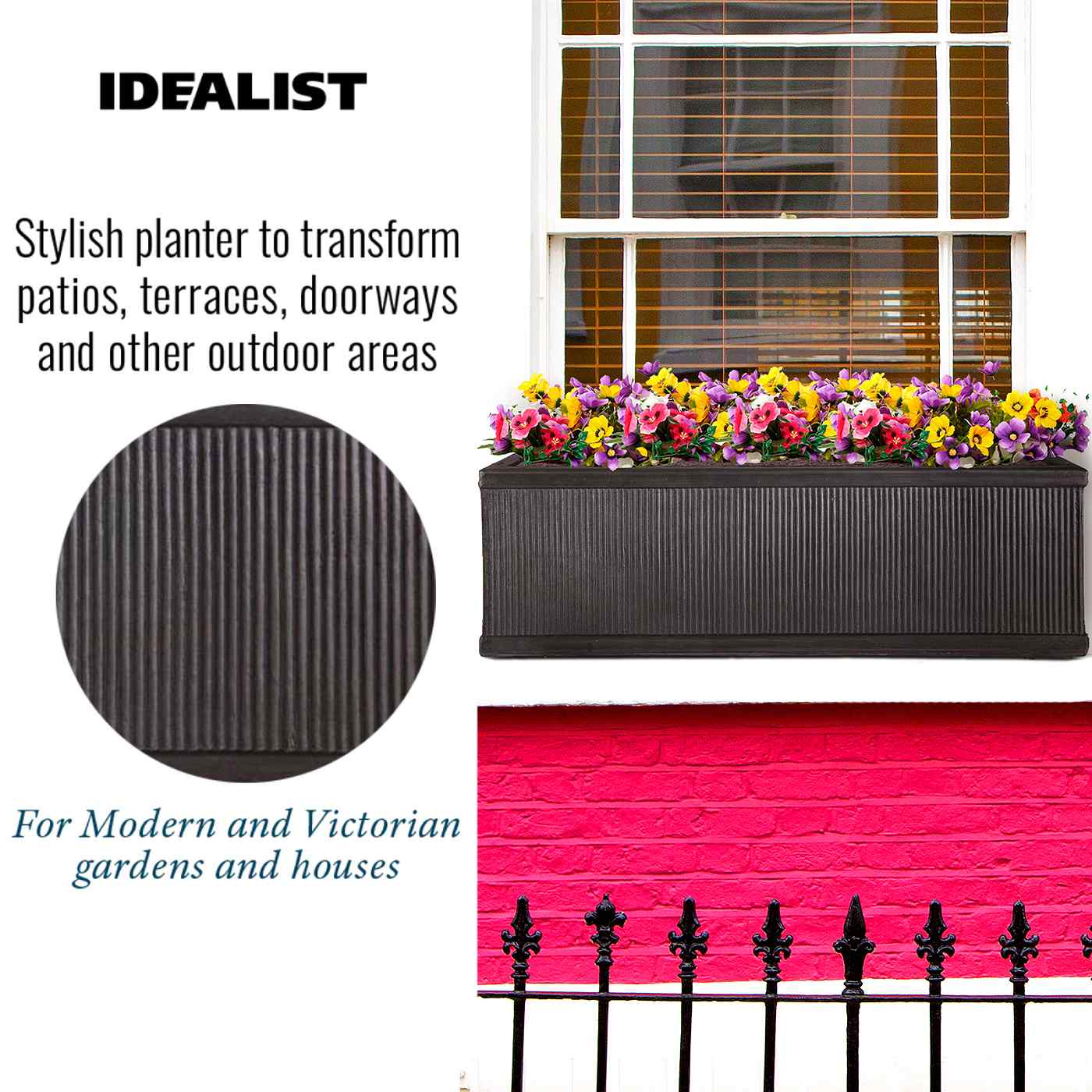 IDEALIST Lite Vertical Ribbed Vintage Style Window Box
