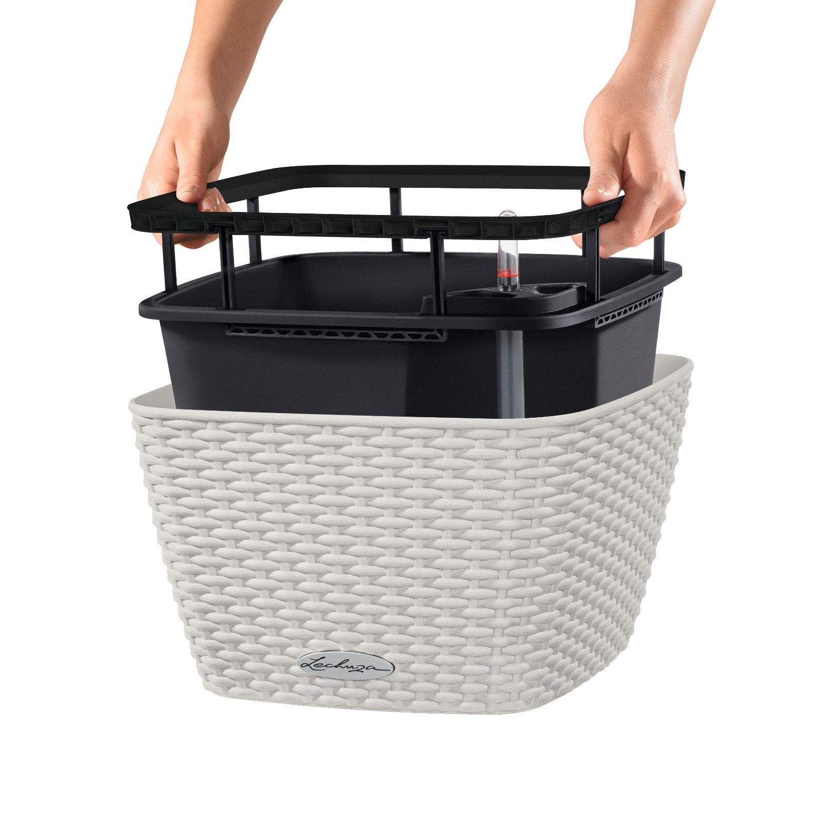 LECHUZA BACINO Cottage Square Poly Resin Self-watering Planter