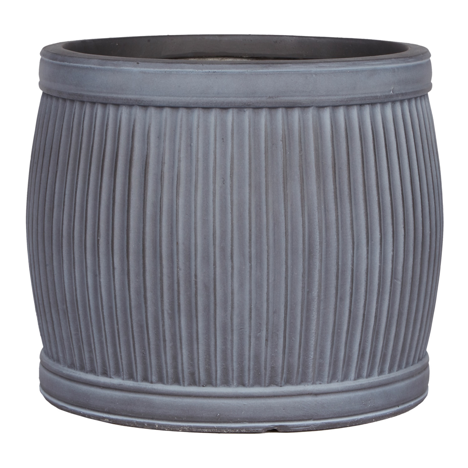IDEALIST Lite Vertical Ribbed Vintage Style Barrel Round Planter