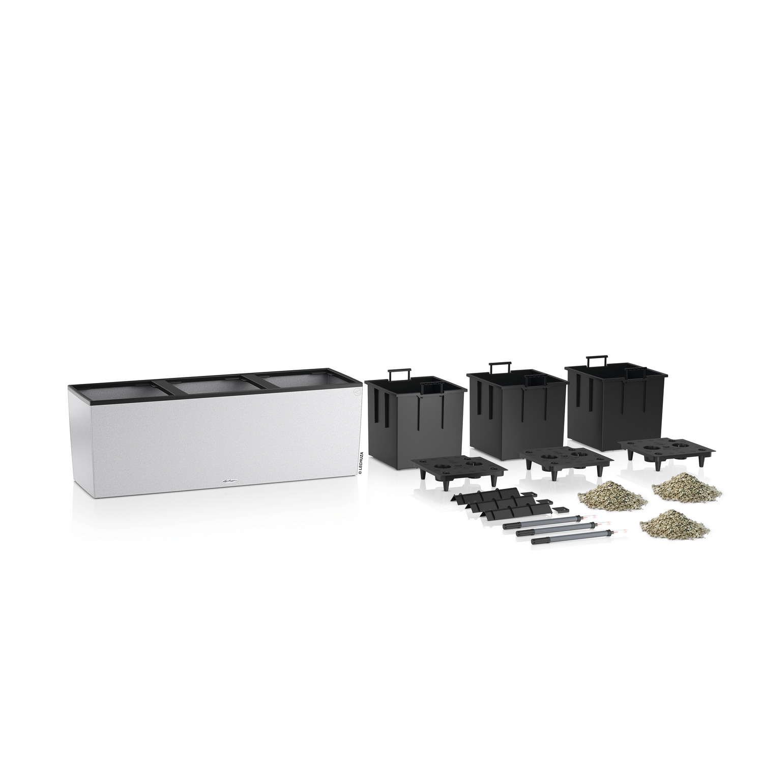 LECHUZA TRIO Stone Trough Poly Resin Self-watering Planter