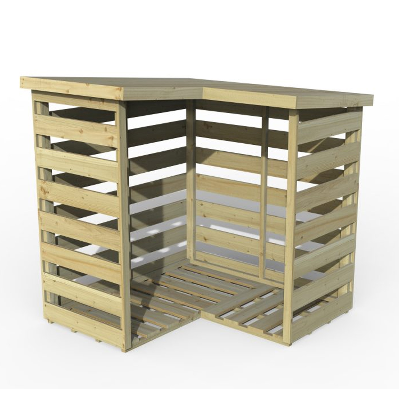Outdoor Wooden Corner Log Store by Forest Garden