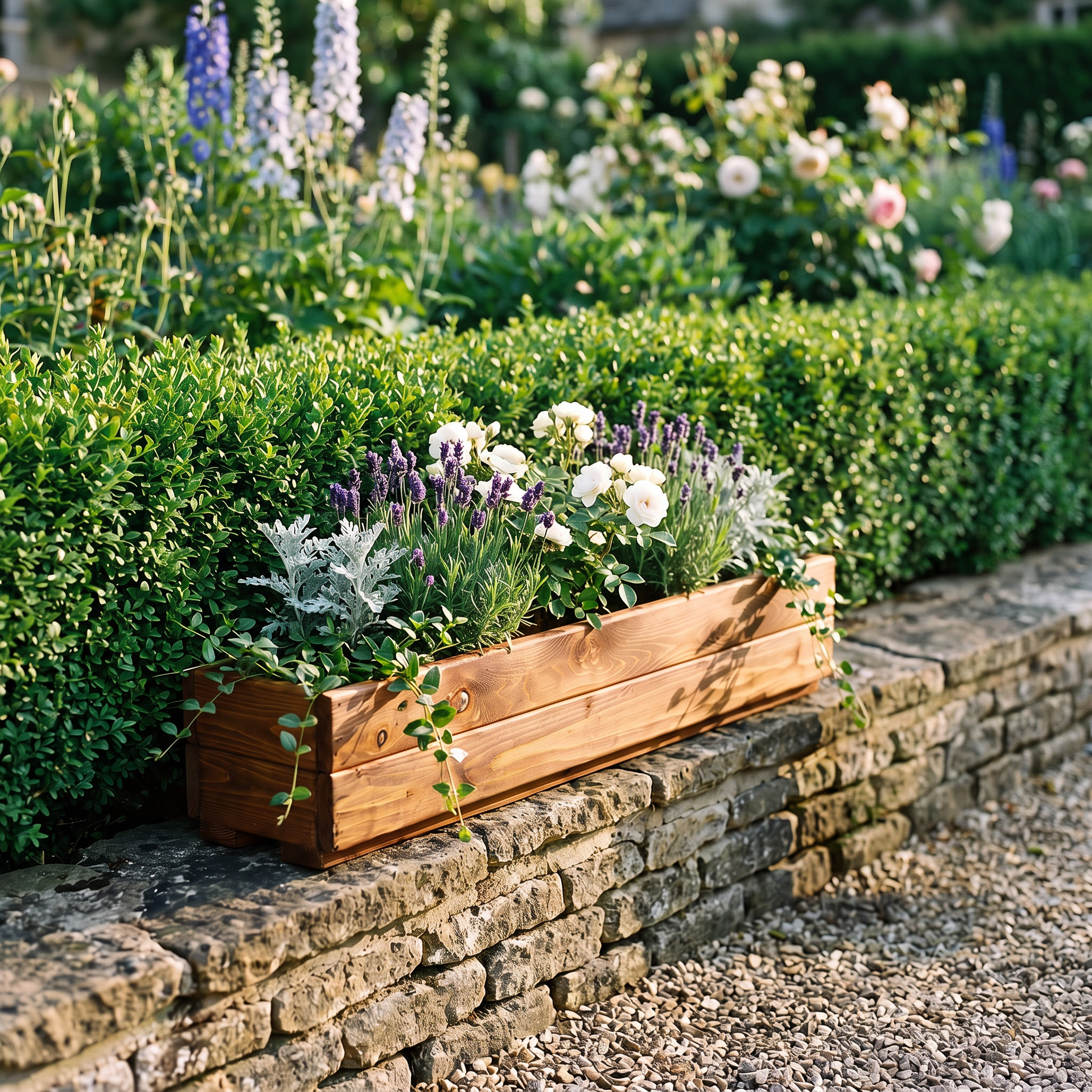 Rustic Scandinavian Redwood Window Box Outdoor Planter Made in UK by HORTICO
