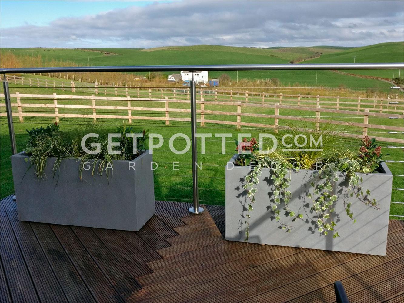 IDEALIST Lite Contemporary Light Concrete High Trough Planter